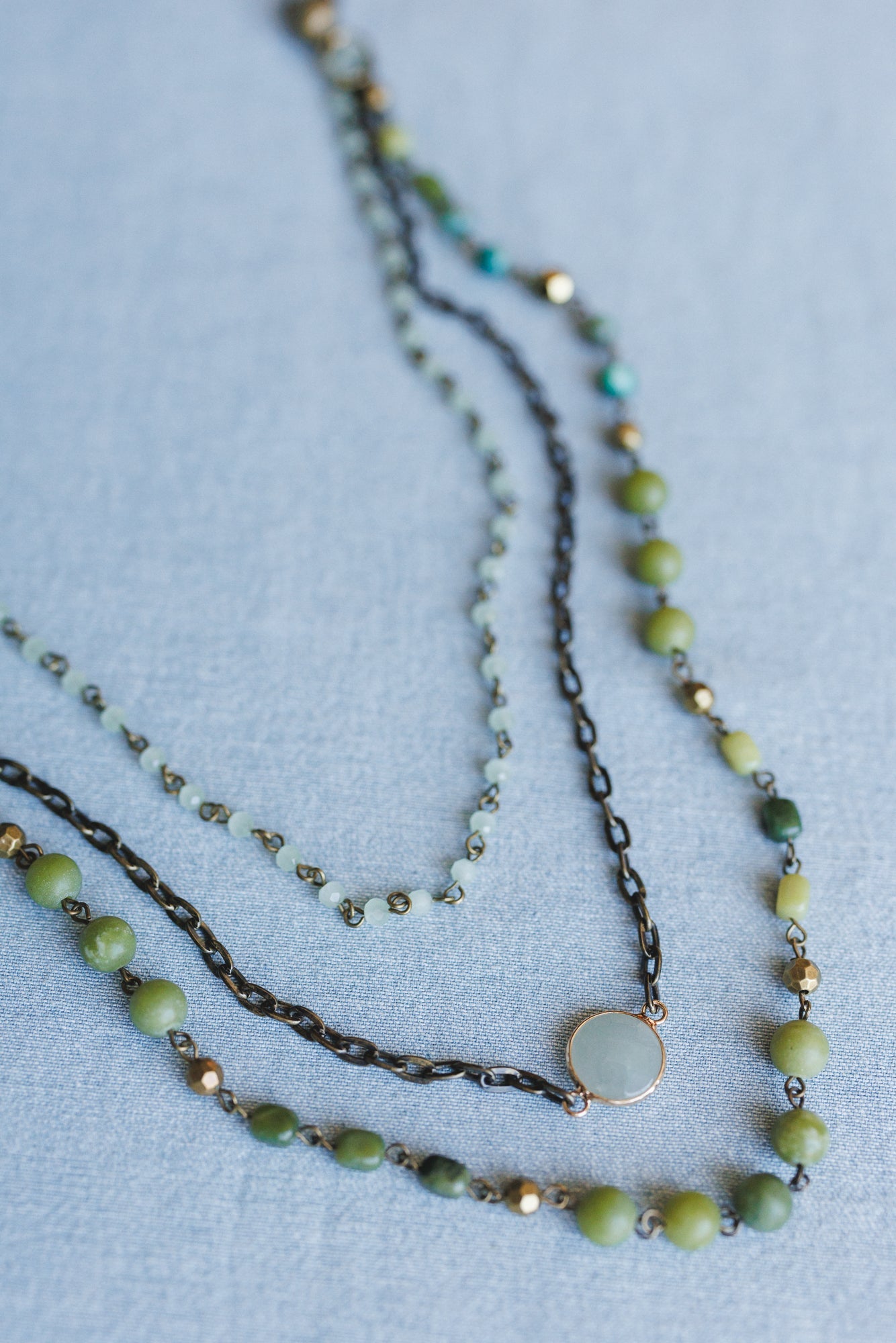 Turquoise Cascade Necklace - Green Multi