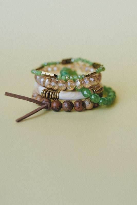 Romilly Bracelet Set - Green Multi