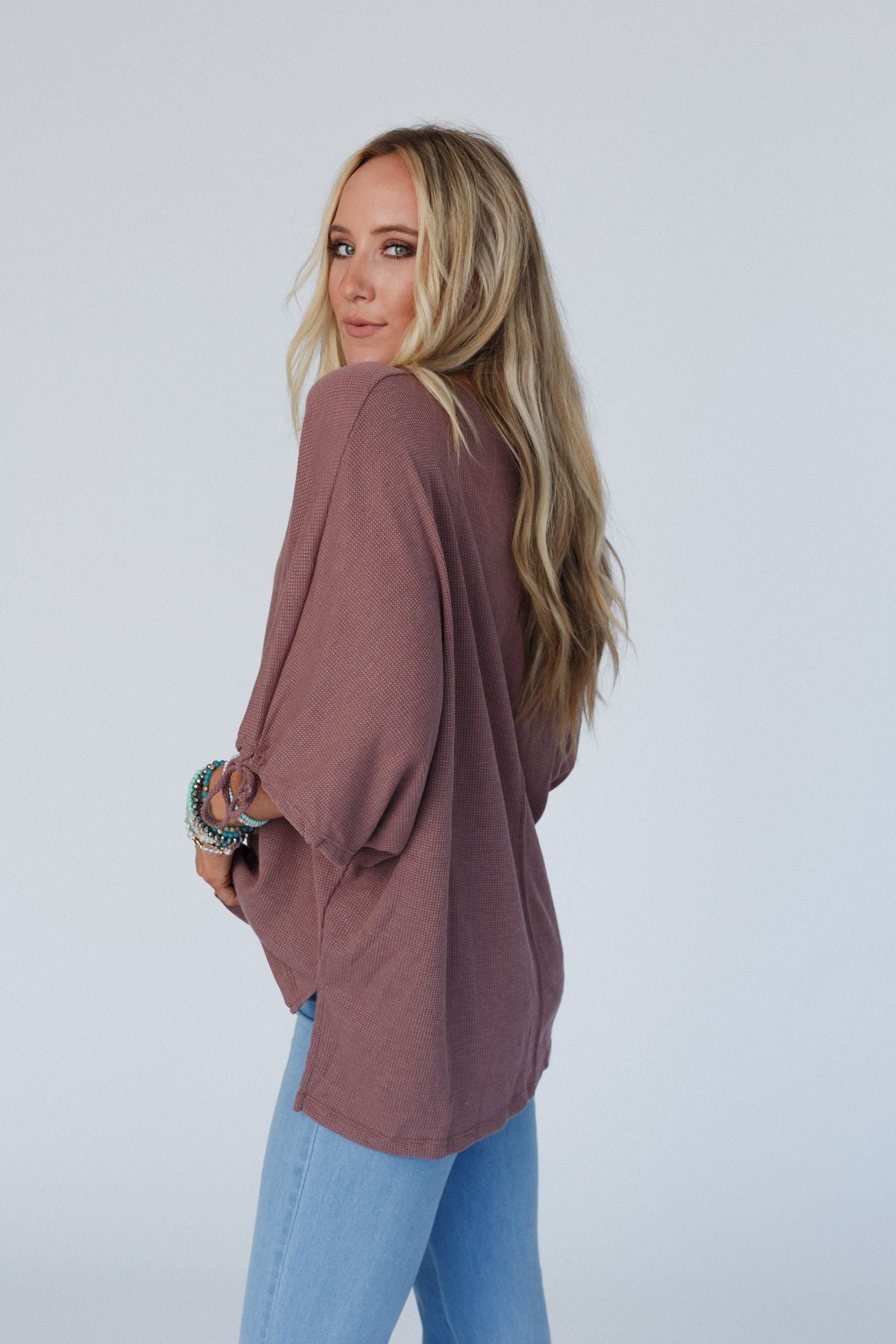 The Nest Little Lark Puff Sleeve Tee - Mulberry