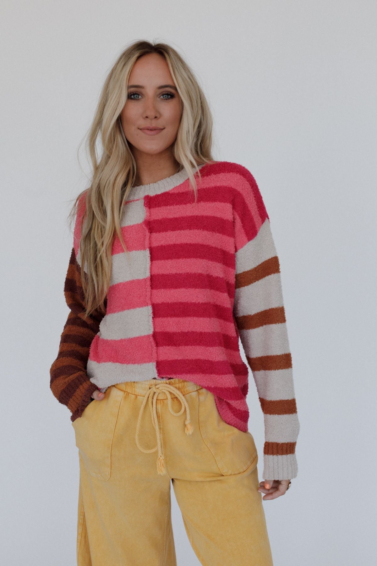Dulcie Striped Sweater - Pink