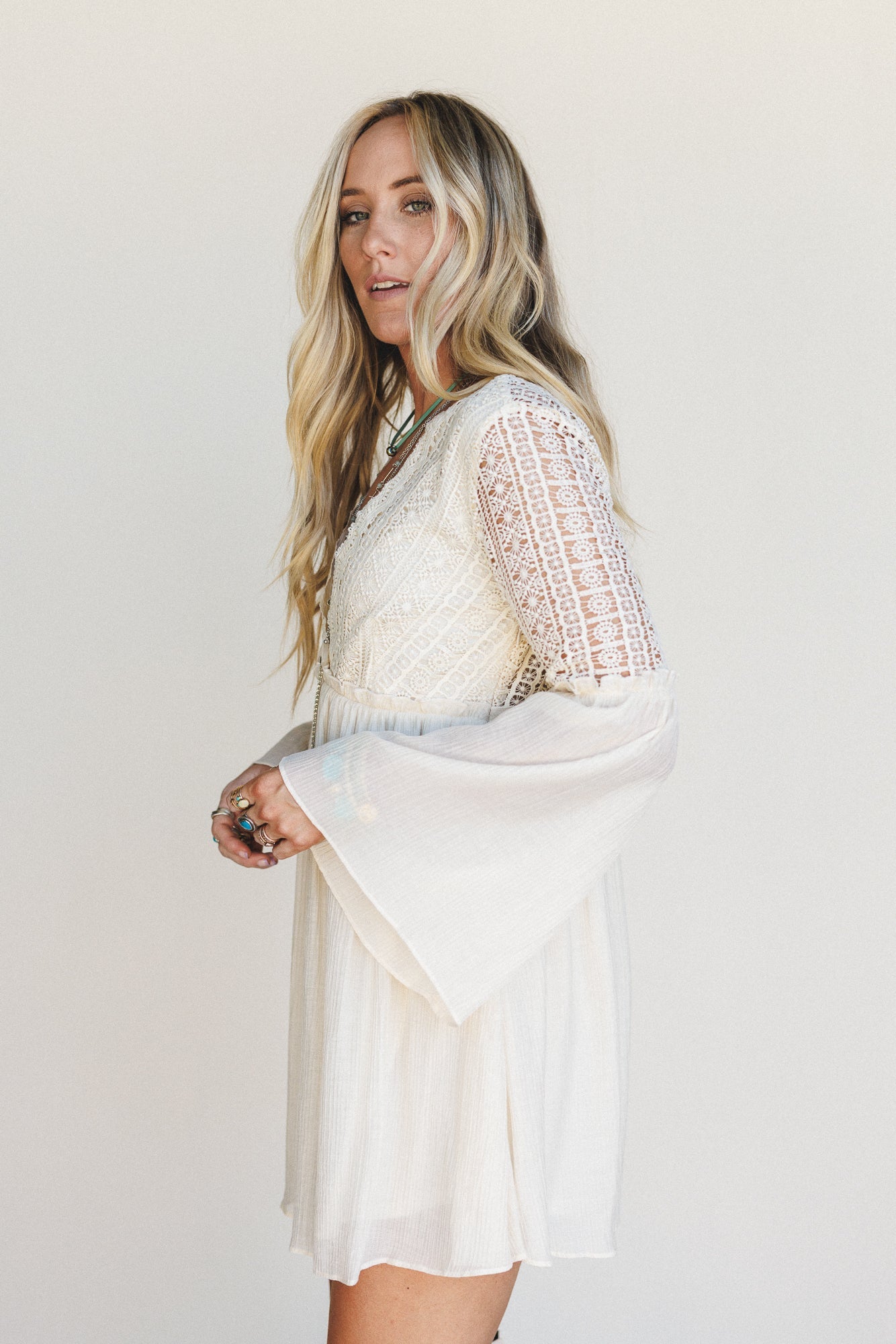 Bohemian Romance Tunic Dress - Natural