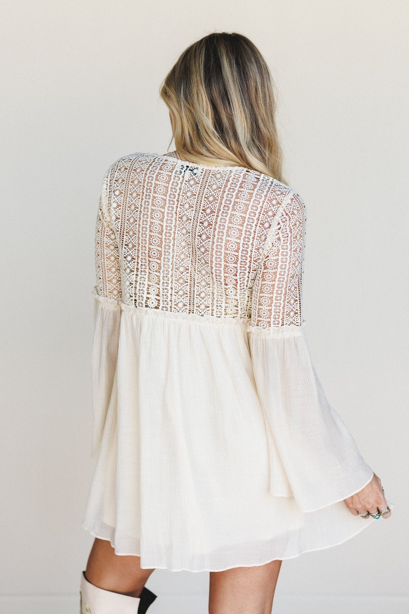 Bohemian Romance Tunic Dress - Natural