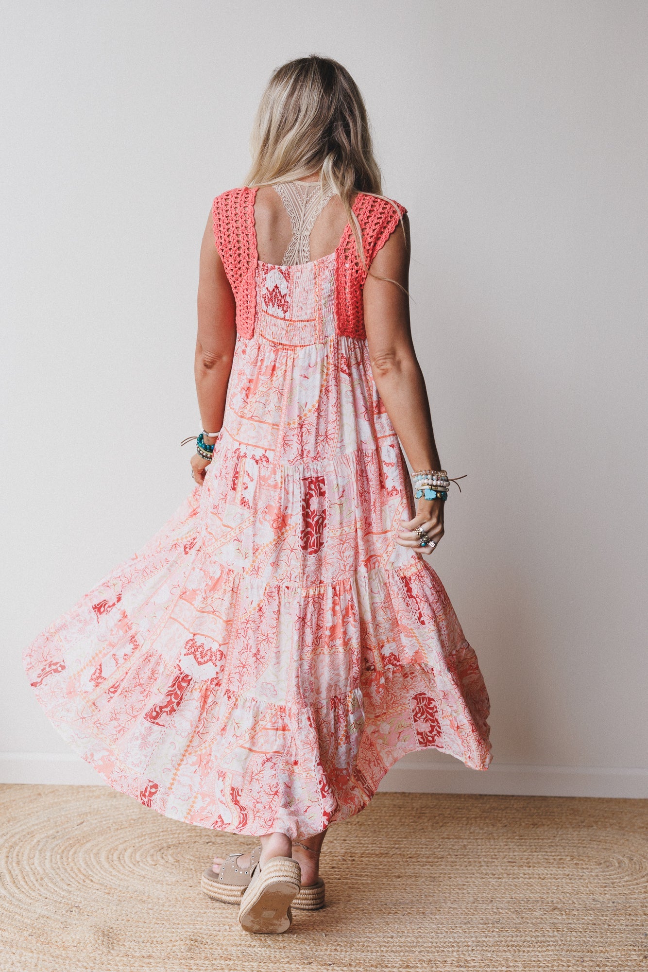 Cottage Dreams Floral Maxi Dress - Orange