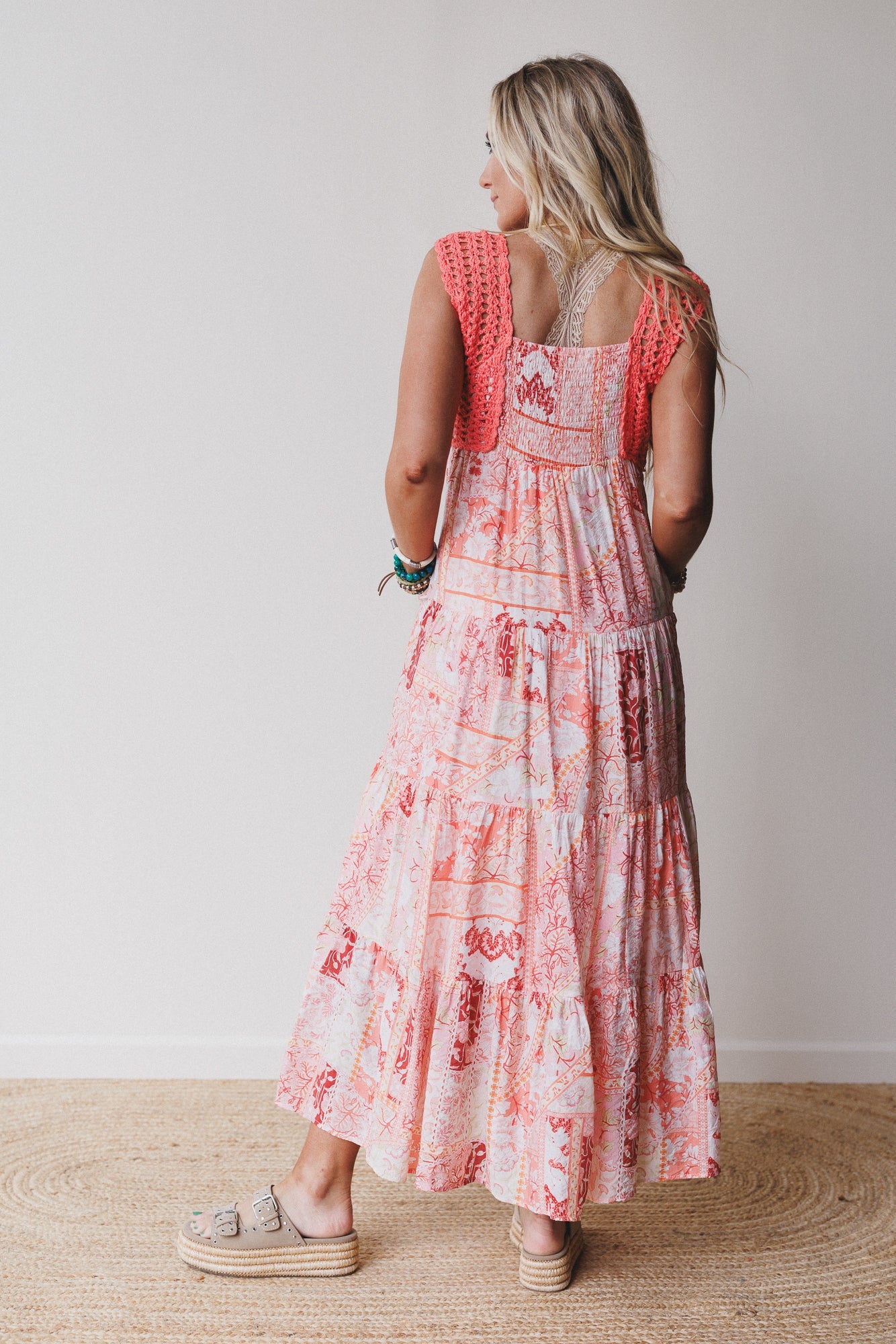 Cottage Dreams Floral Maxi Dress - Orange
