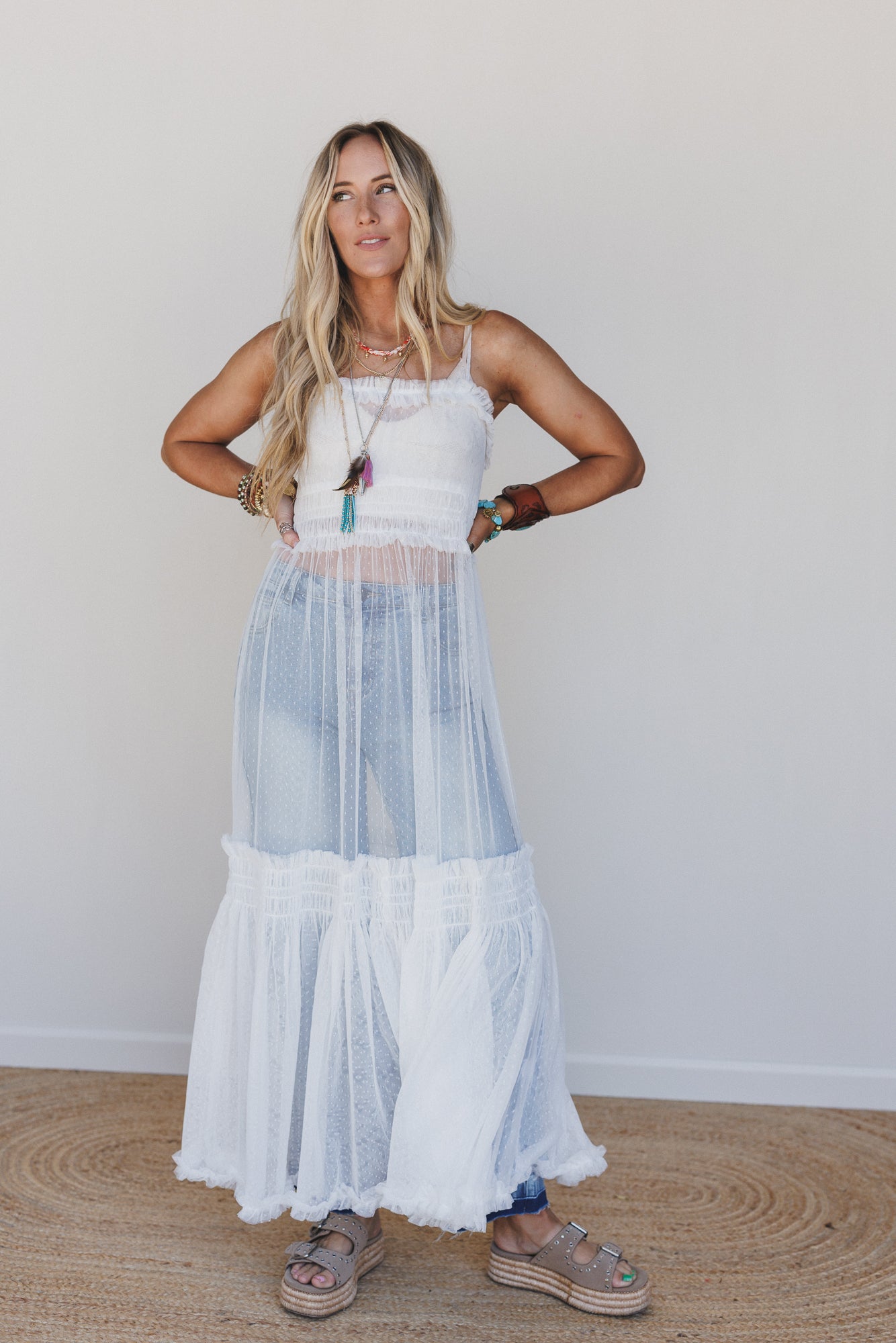 Light Layers Maxi Dress - White