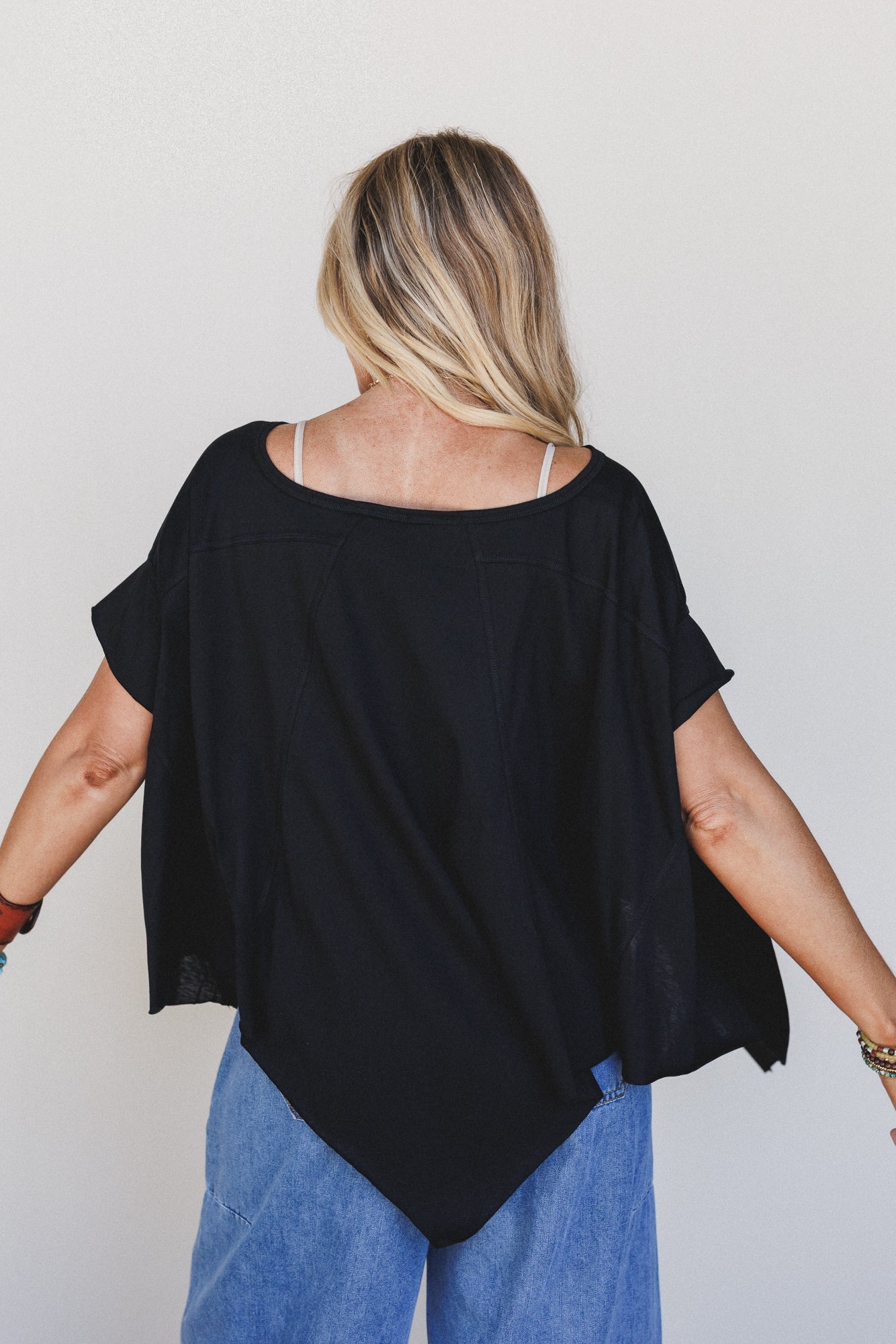 Cottage Bloom Crochet Top - Black