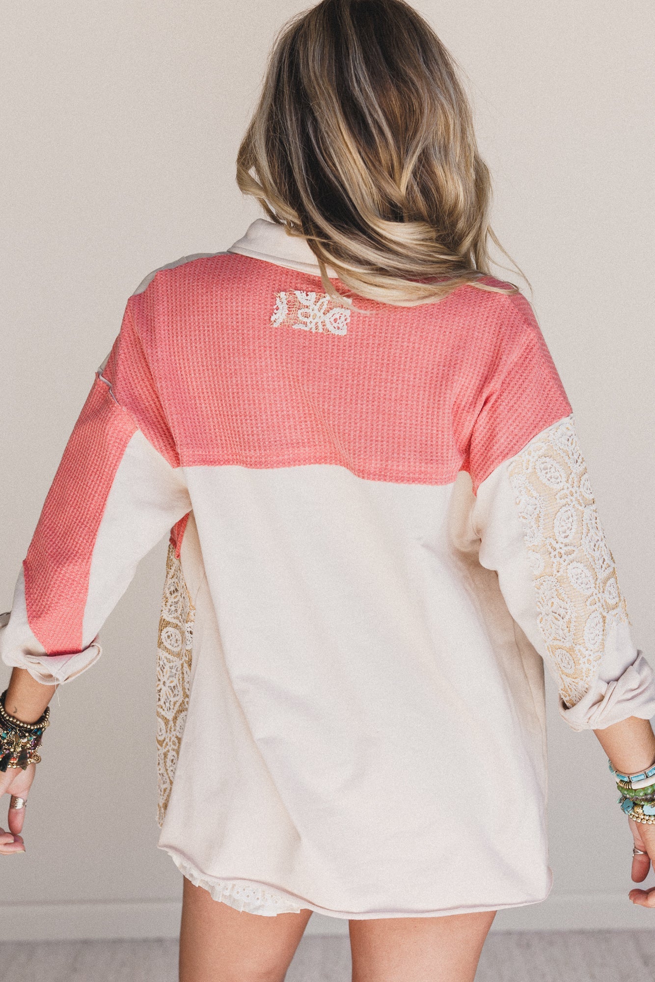 Azaria Button Down Top - Coral