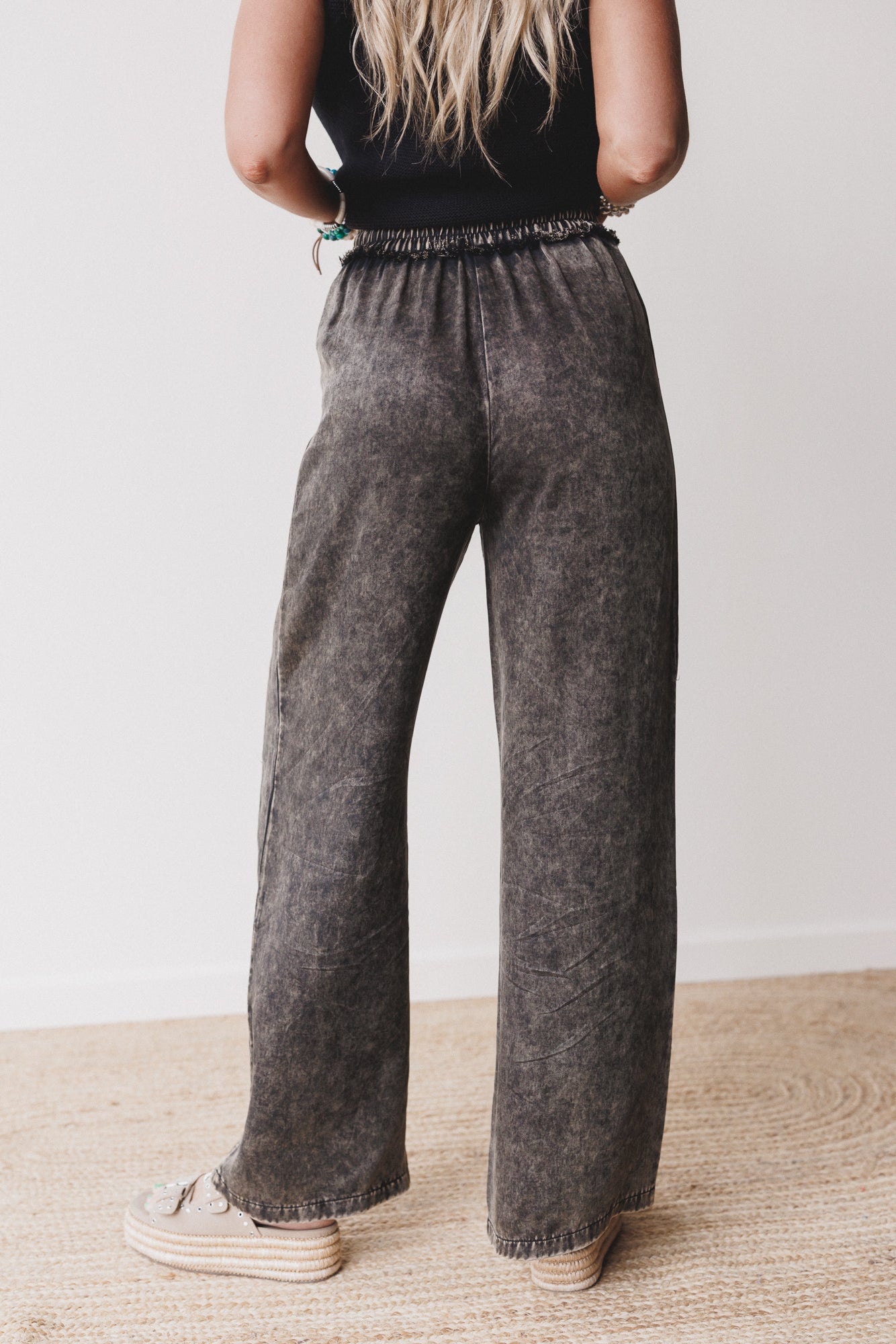 Out And About Drawstring Pants - Black