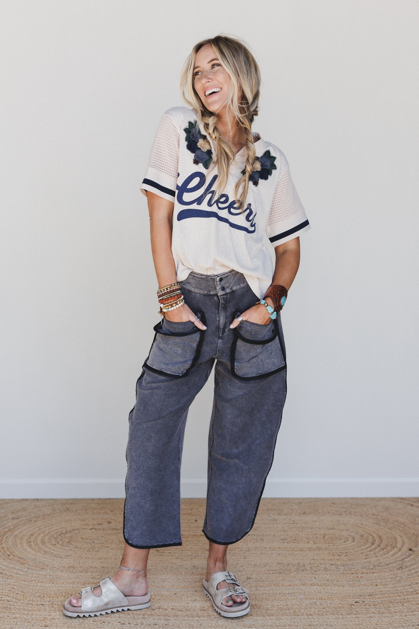 Cheers Floral Patchwork Top - Beige