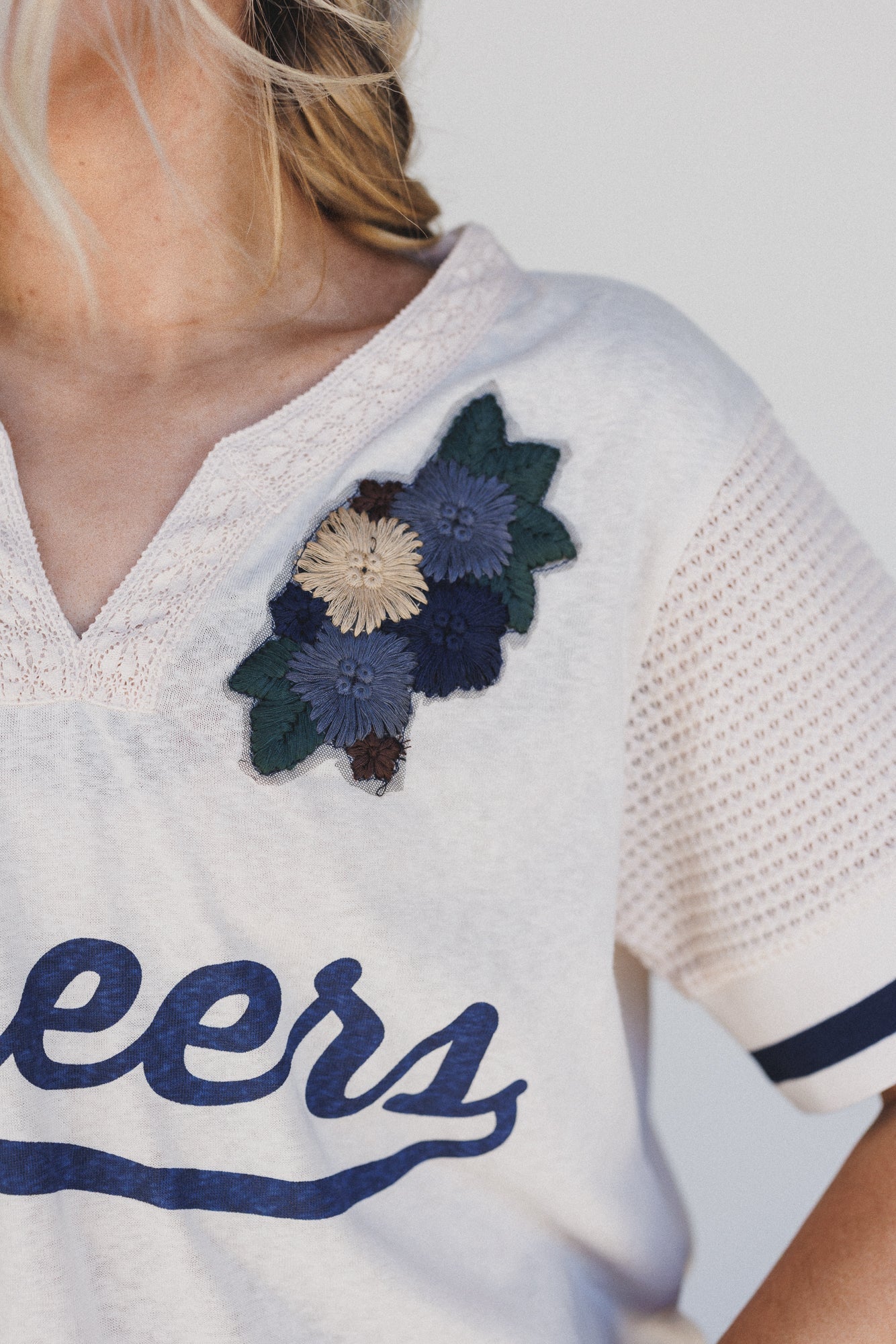 Cheers Floral Patchwork Top - Beige