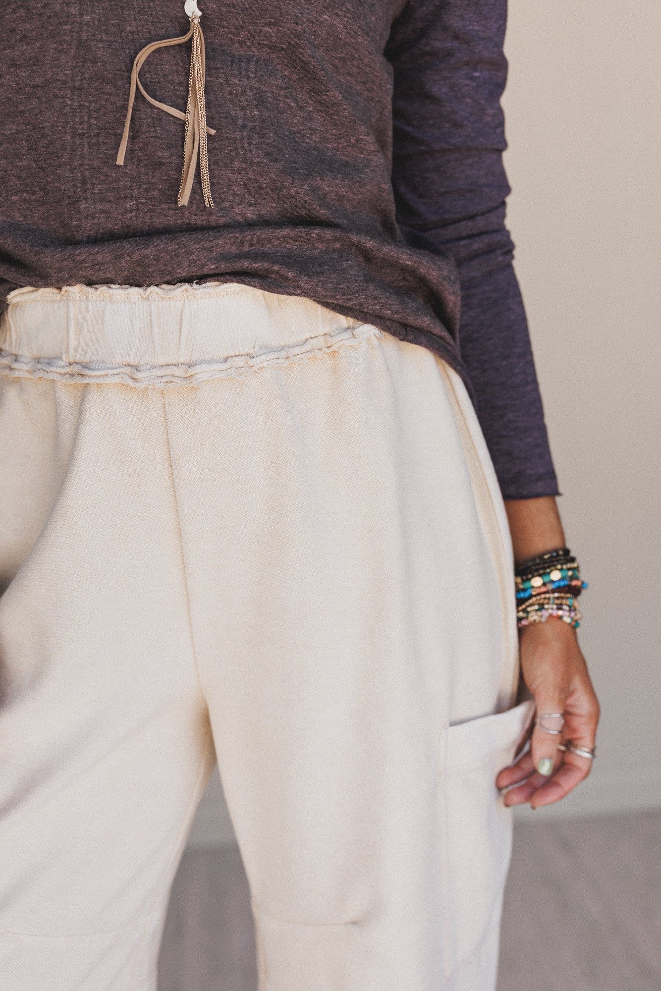 Nomad Flow Terry Knit Pants - Khaki