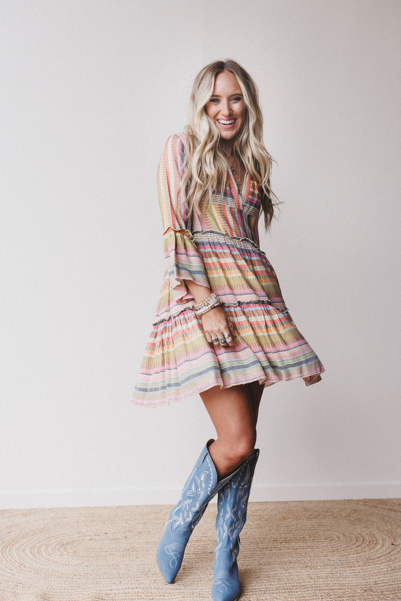Keepsake Striped Dress - Yellow Multi