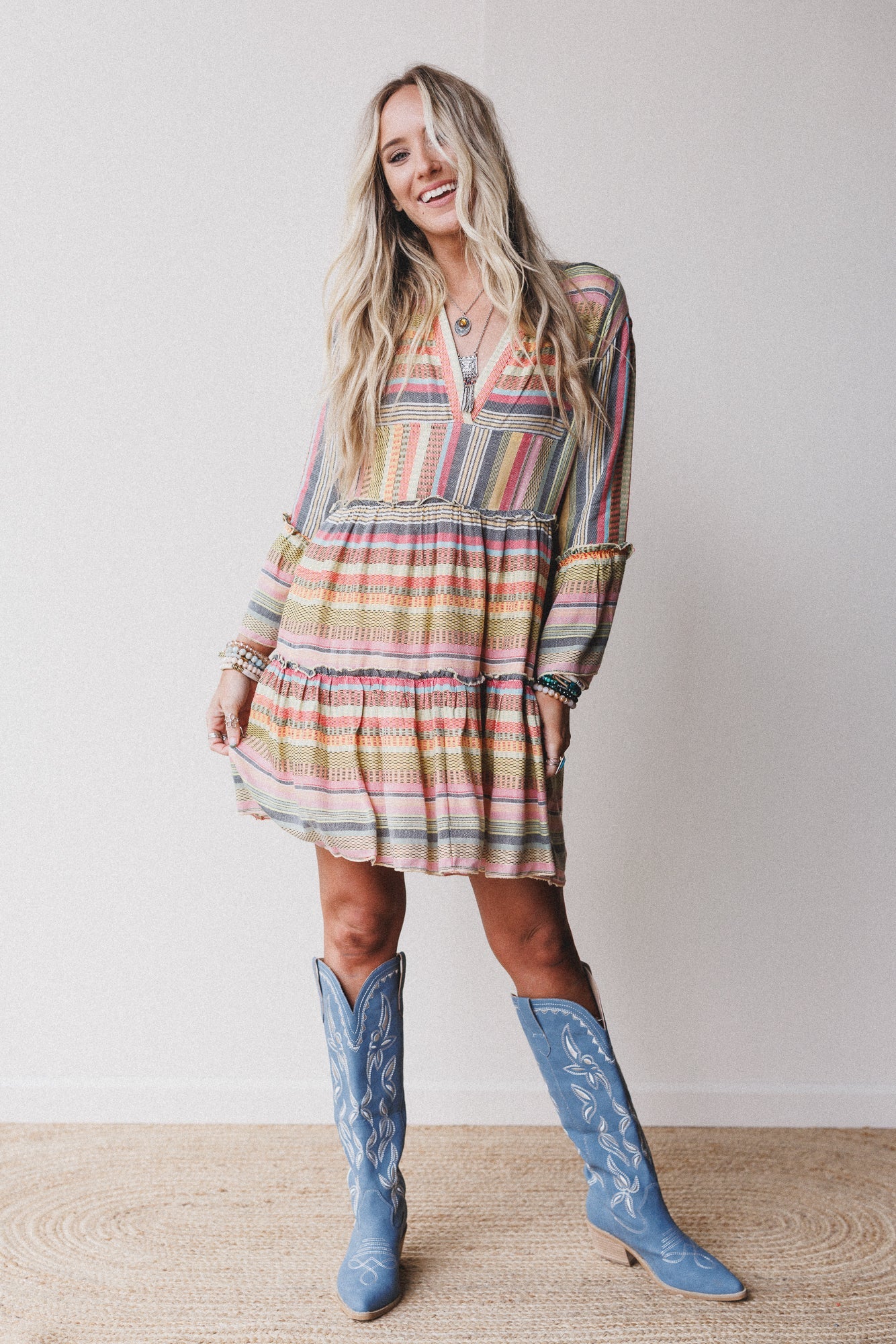 Keepsake Striped Dress - Yellow Multi