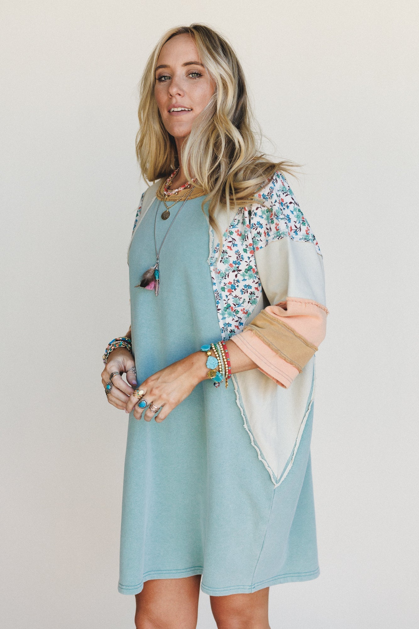 Endlessly Yours Terry Knit Dress - Teal
