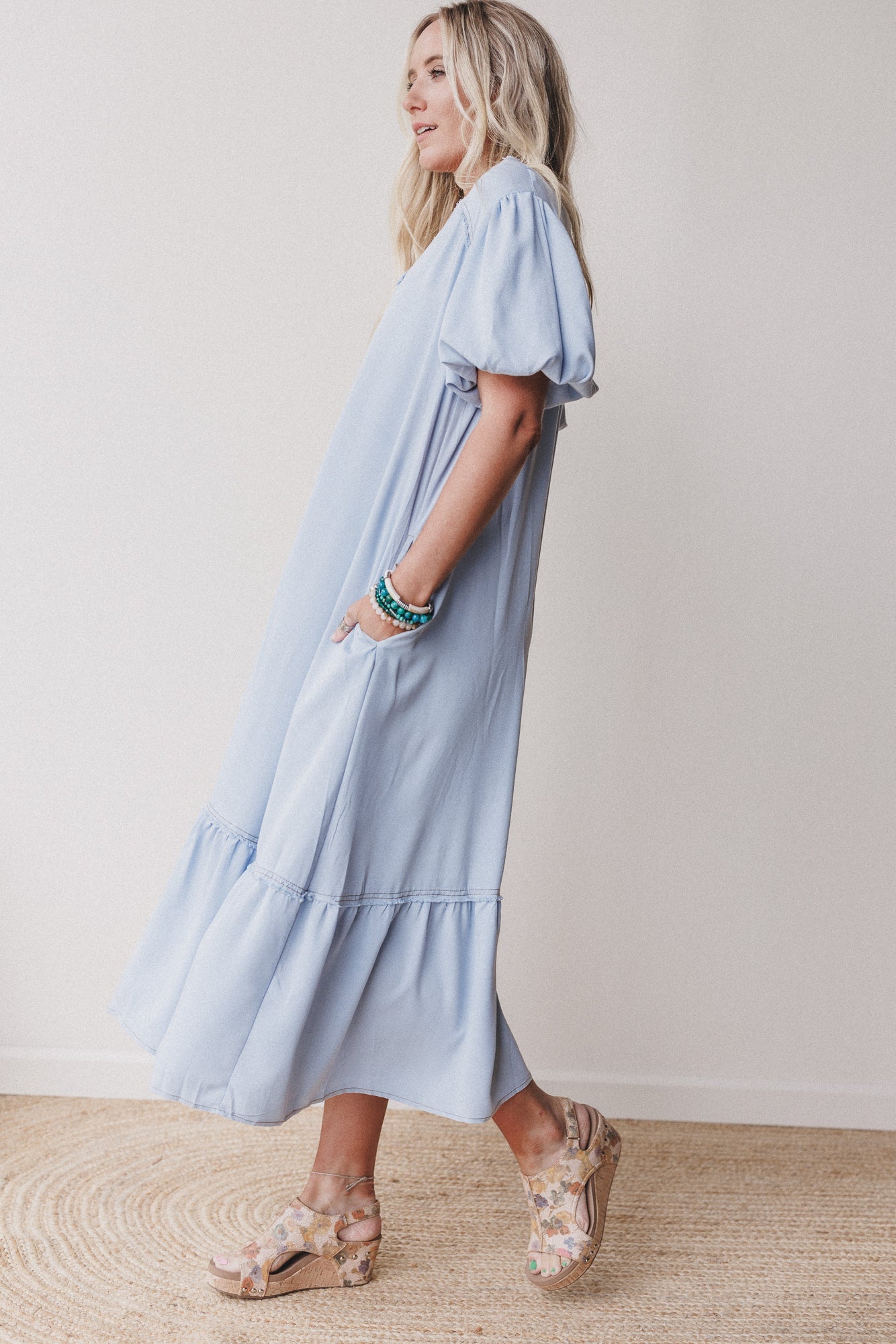 Sonora Sun Button Down Maxi Dress - Blue