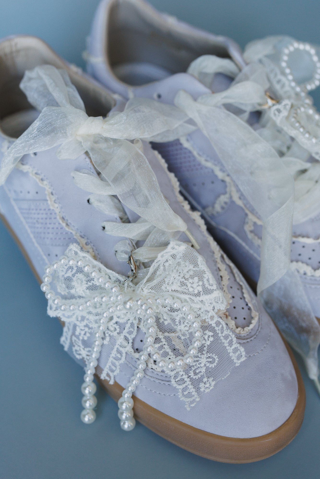 Make It Yours Bow Embroidered Sneakers - Purple