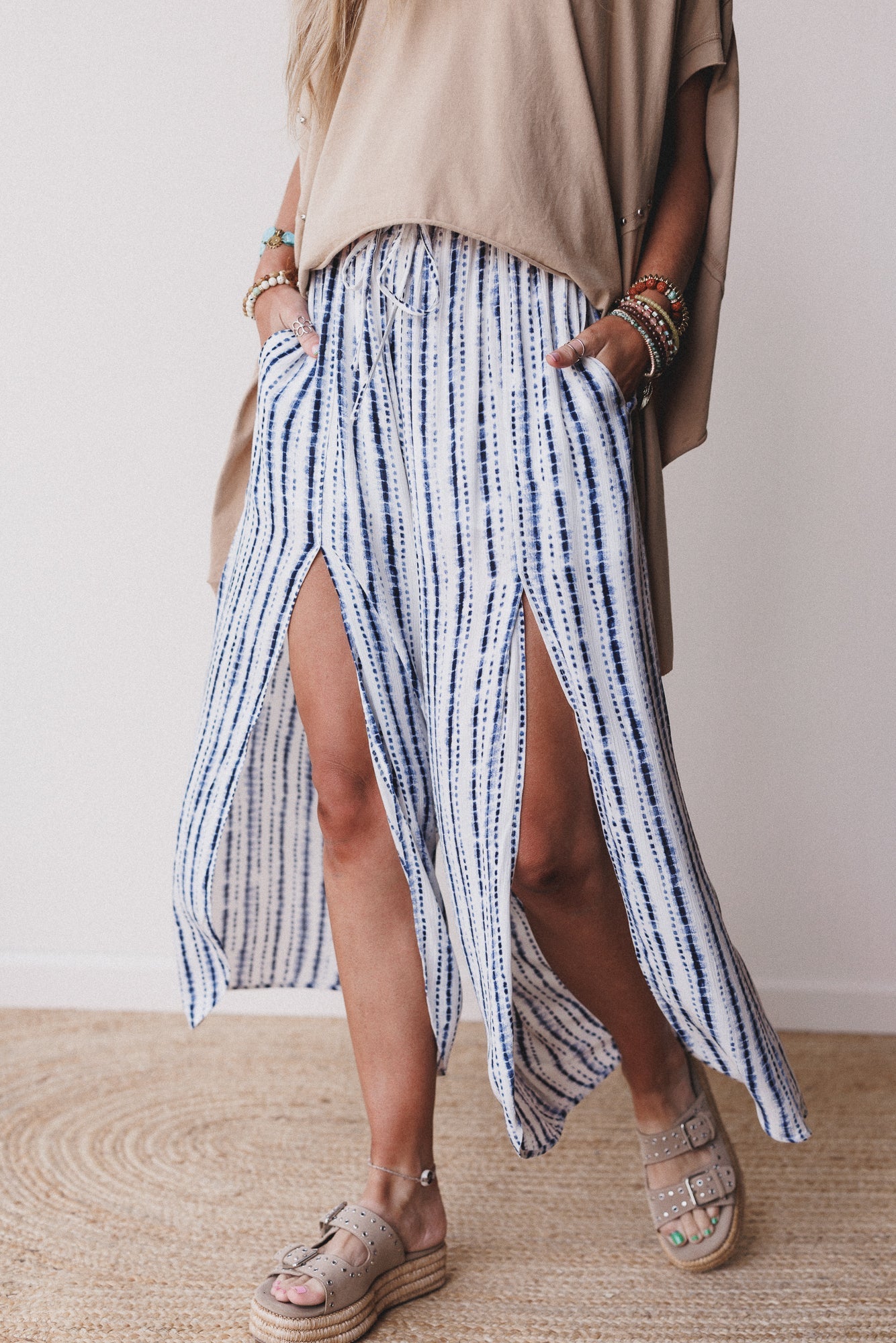 Coastal Code Striped Pants - Blue Multi