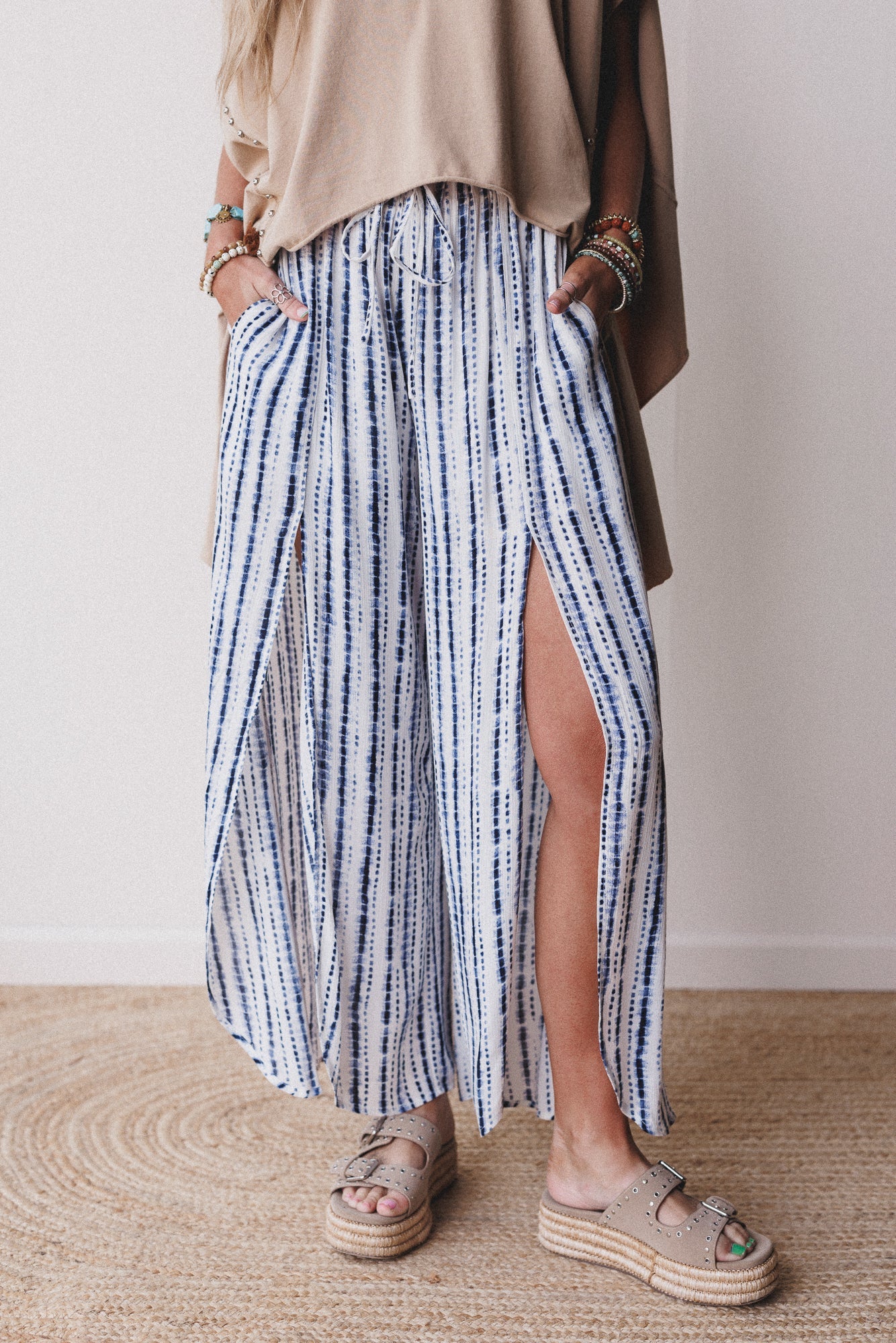 Coastal Code Striped Pants - Blue Multi
