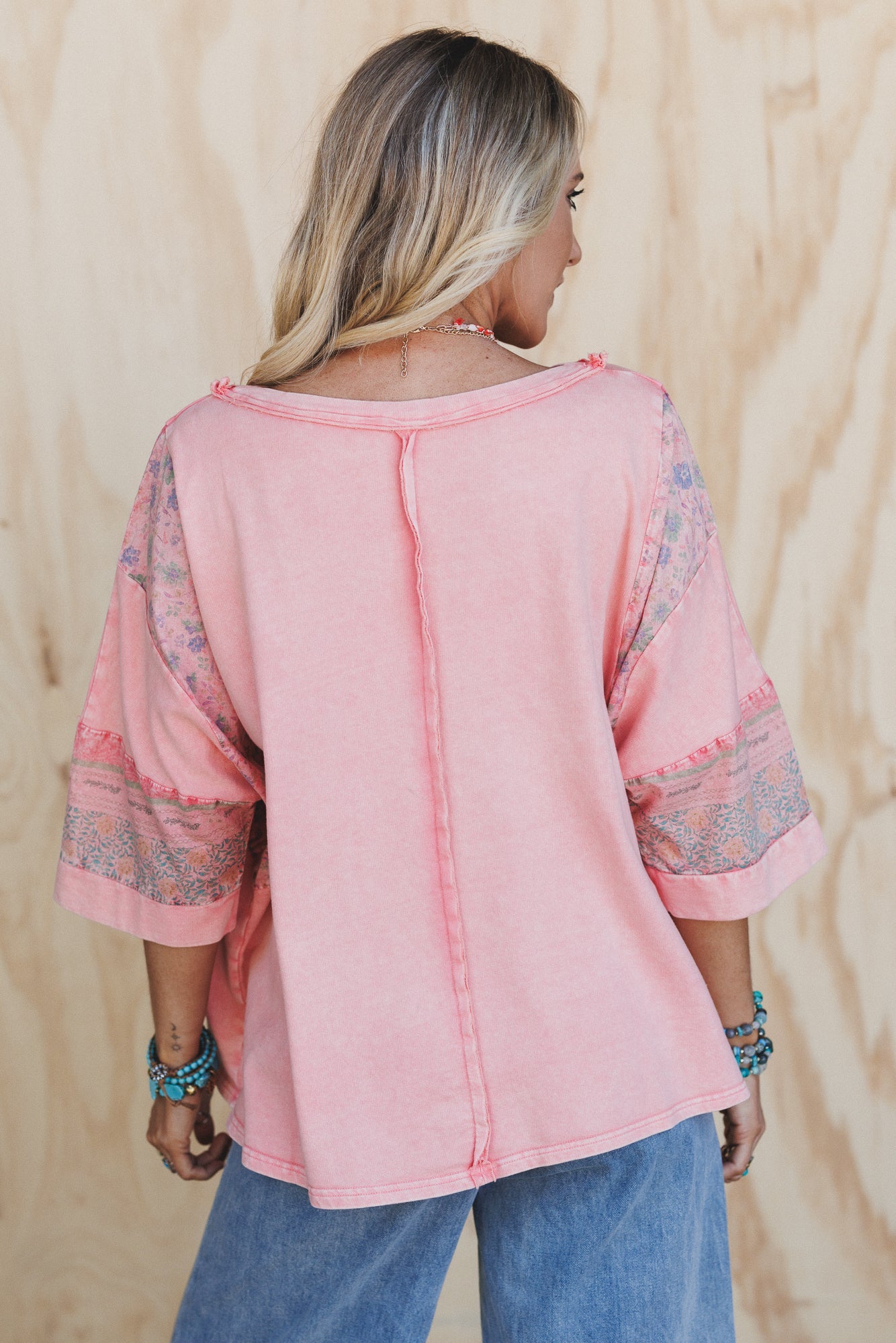Find Your Path Mix Print Top - Coral