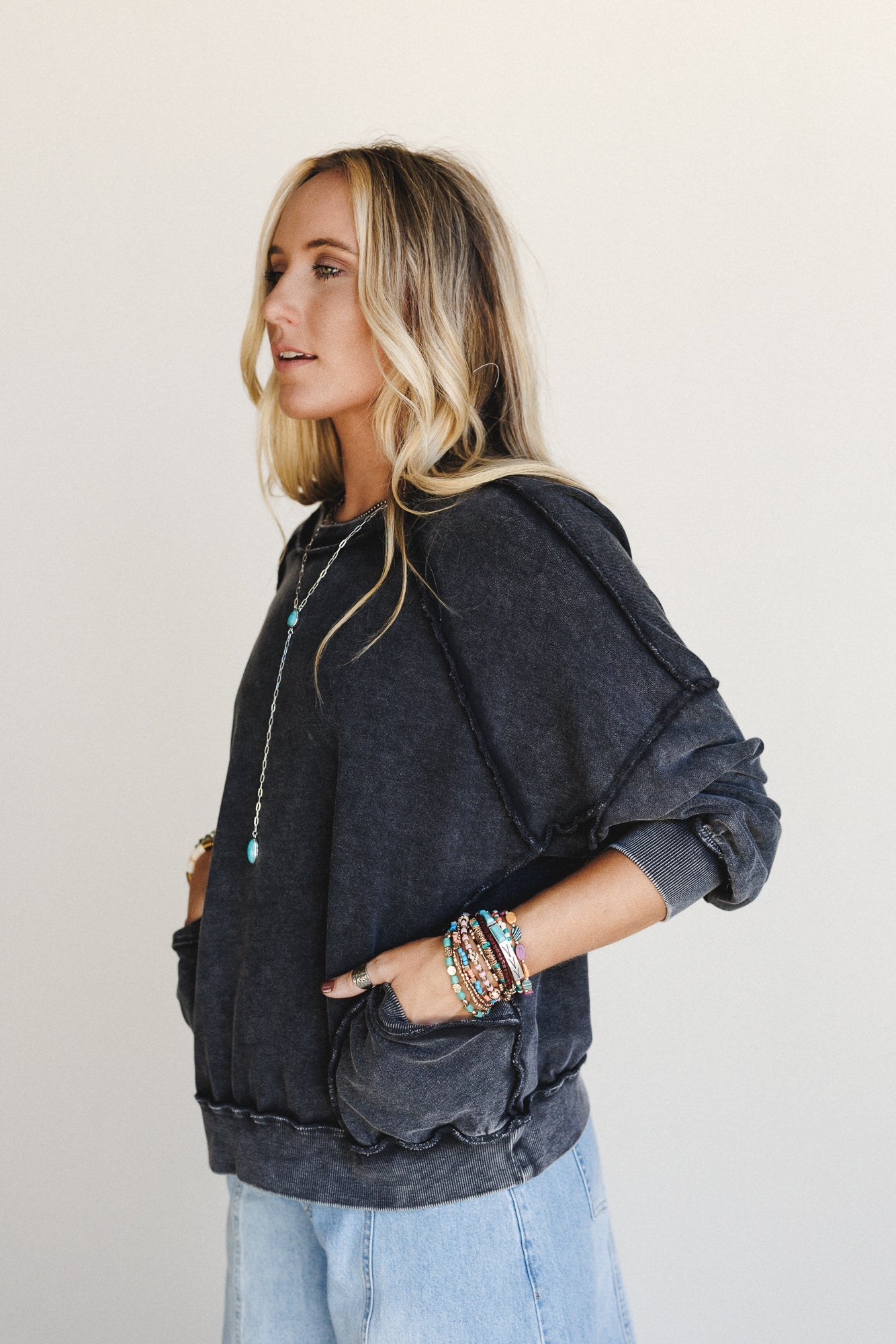 No Limits Pullover Top - Black