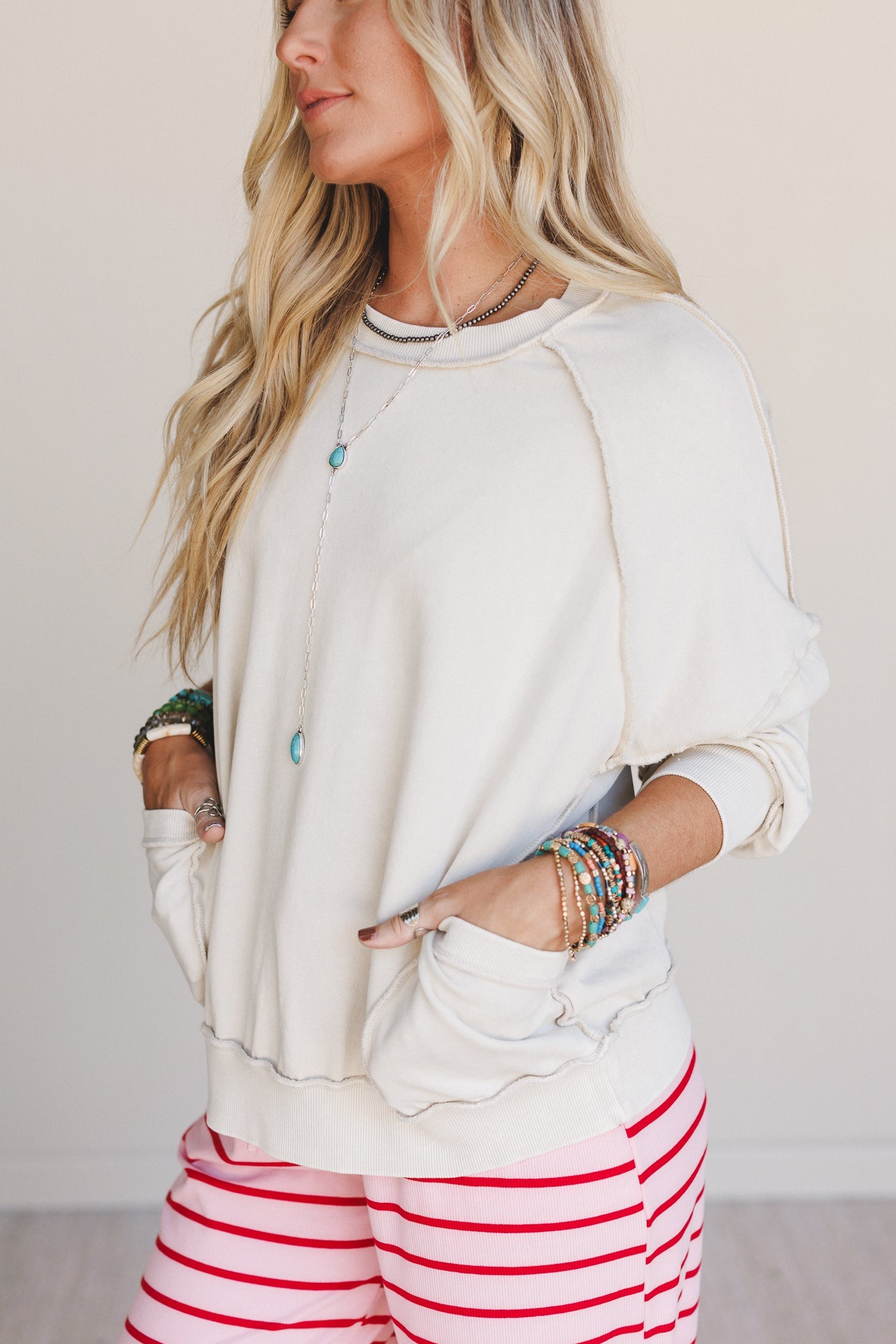 No Limits Pullover Top - Khaki