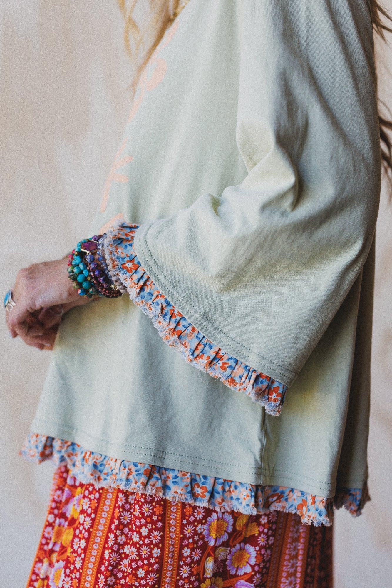 Dove Song Peace Graphic Top - Sage