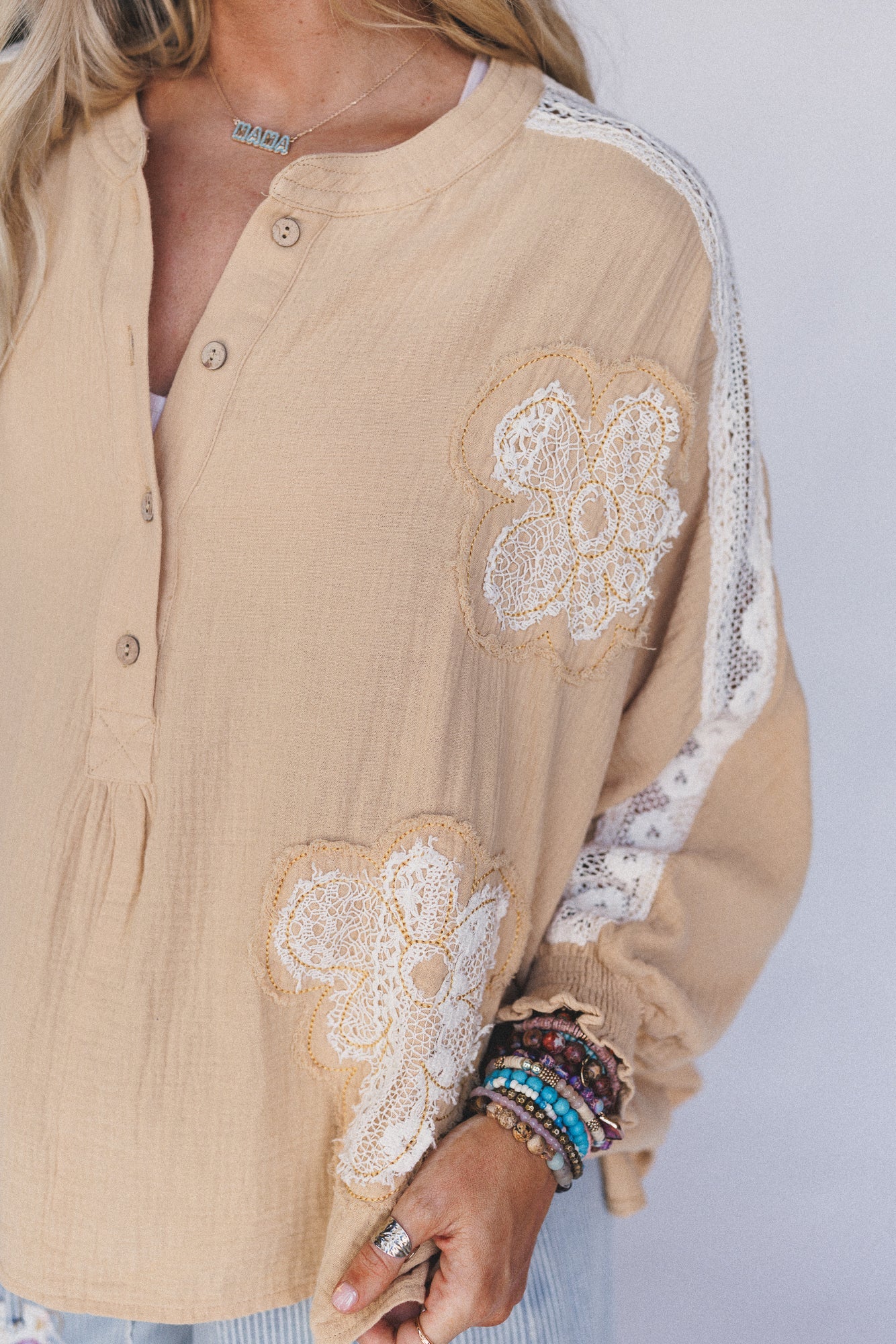 Soul Stir Crochet Trim Top - Yellow