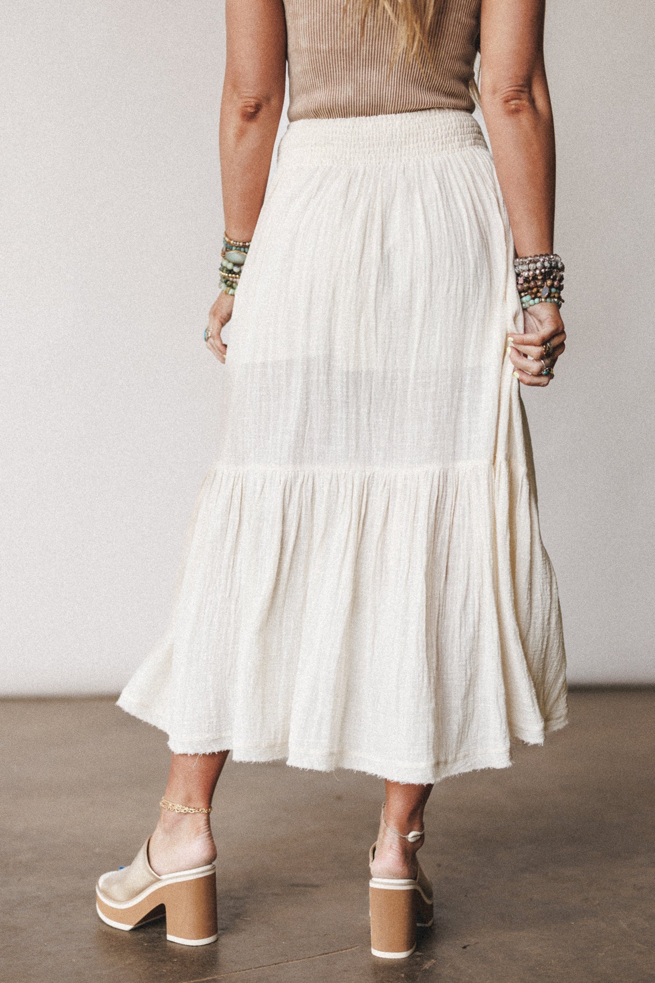 Lunara Ruffled Skirt - Off White