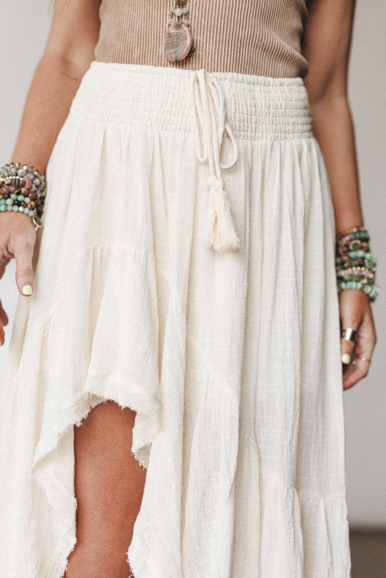 Lunara Ruffled Skirt - Off White