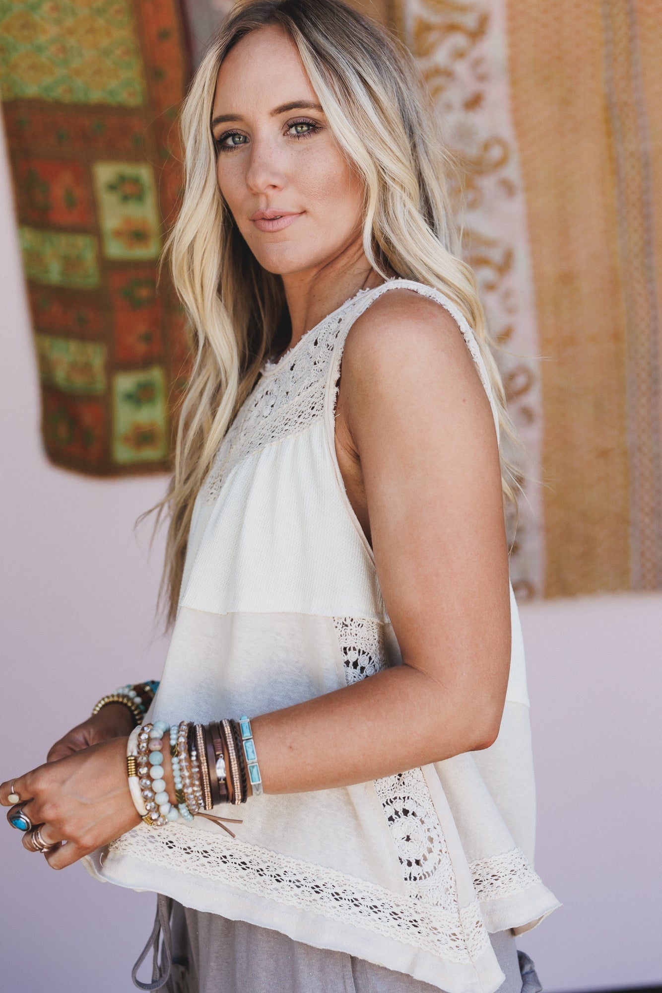 Arlo Crochet Knit Top - Coconut