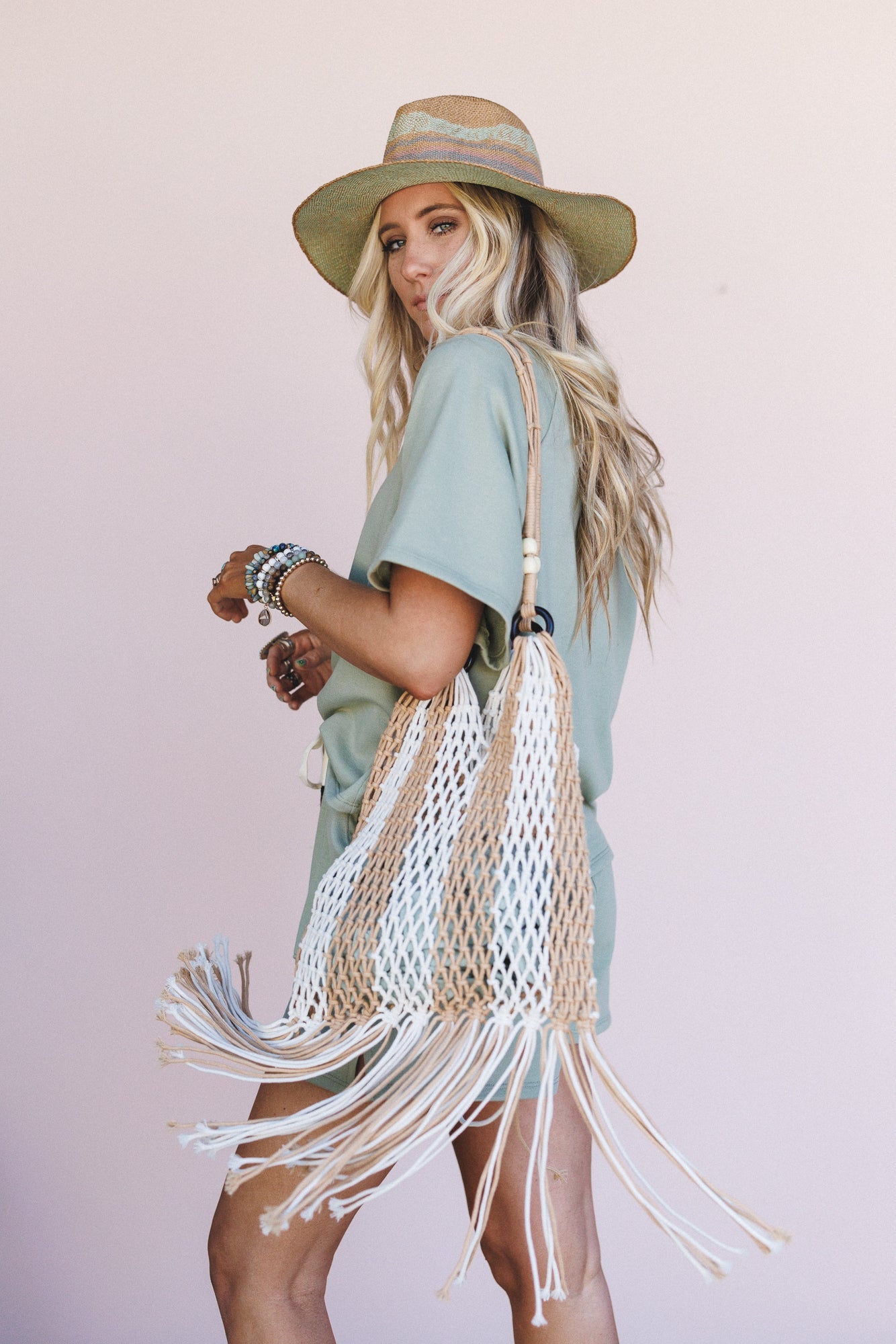 Campfire Fringe Shoulder Bag - Beige