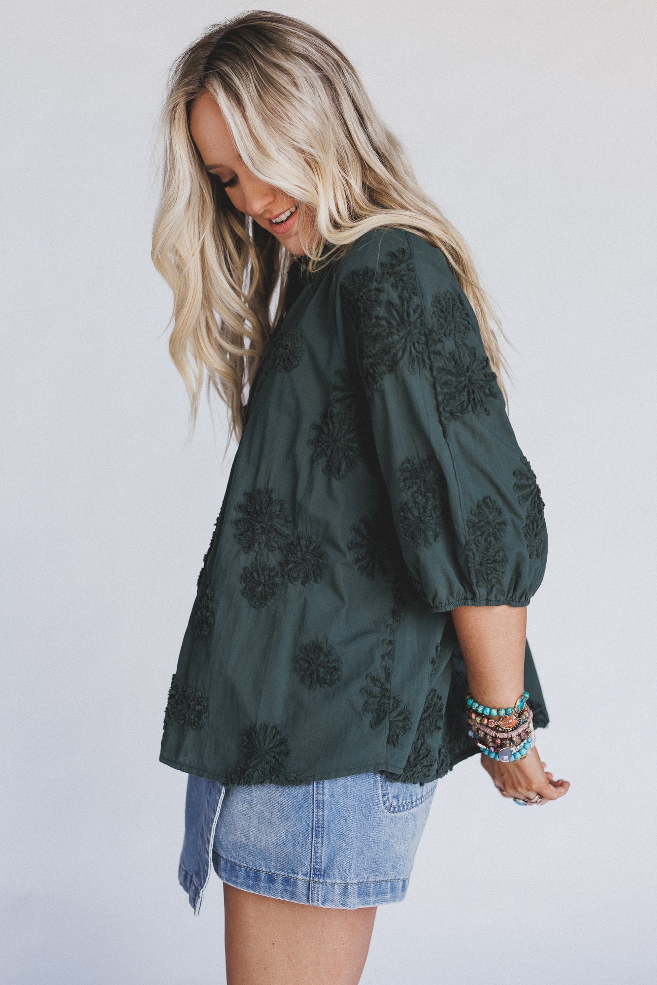 In Bloom Blouse - Dark Green