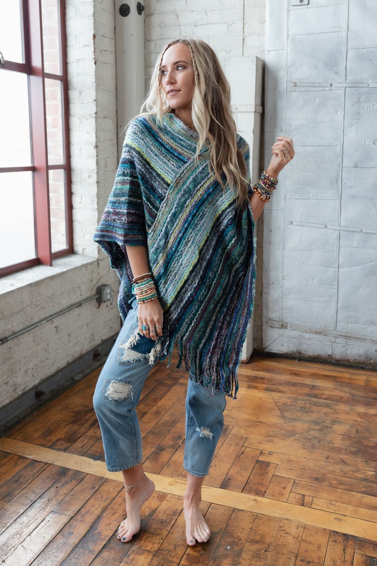 Madeleine Poncho - Blue