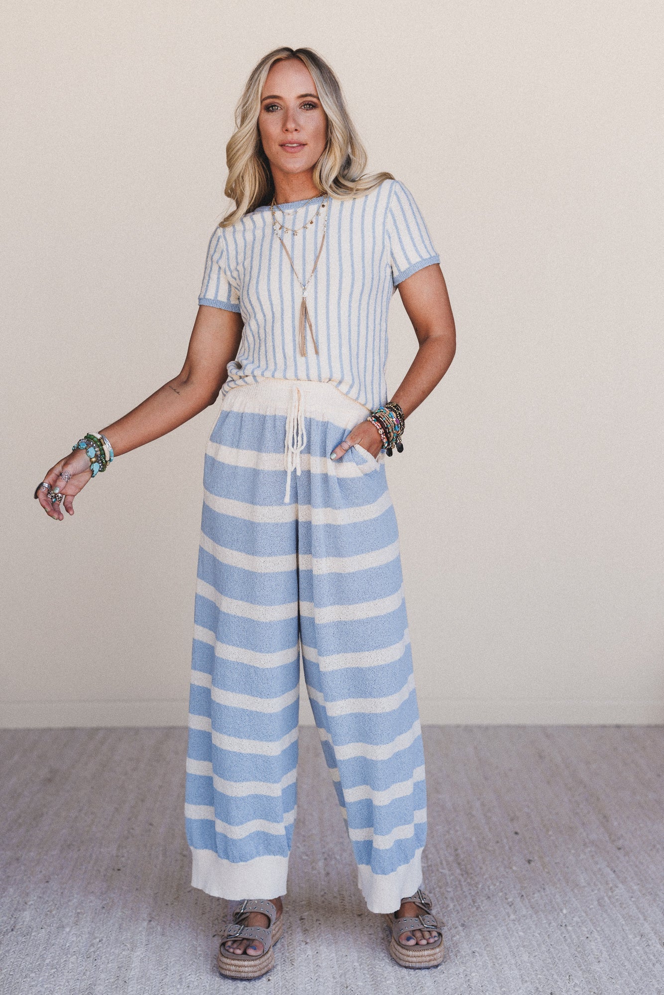 Salt Kissed Striped Bottoms - Ivory Multi