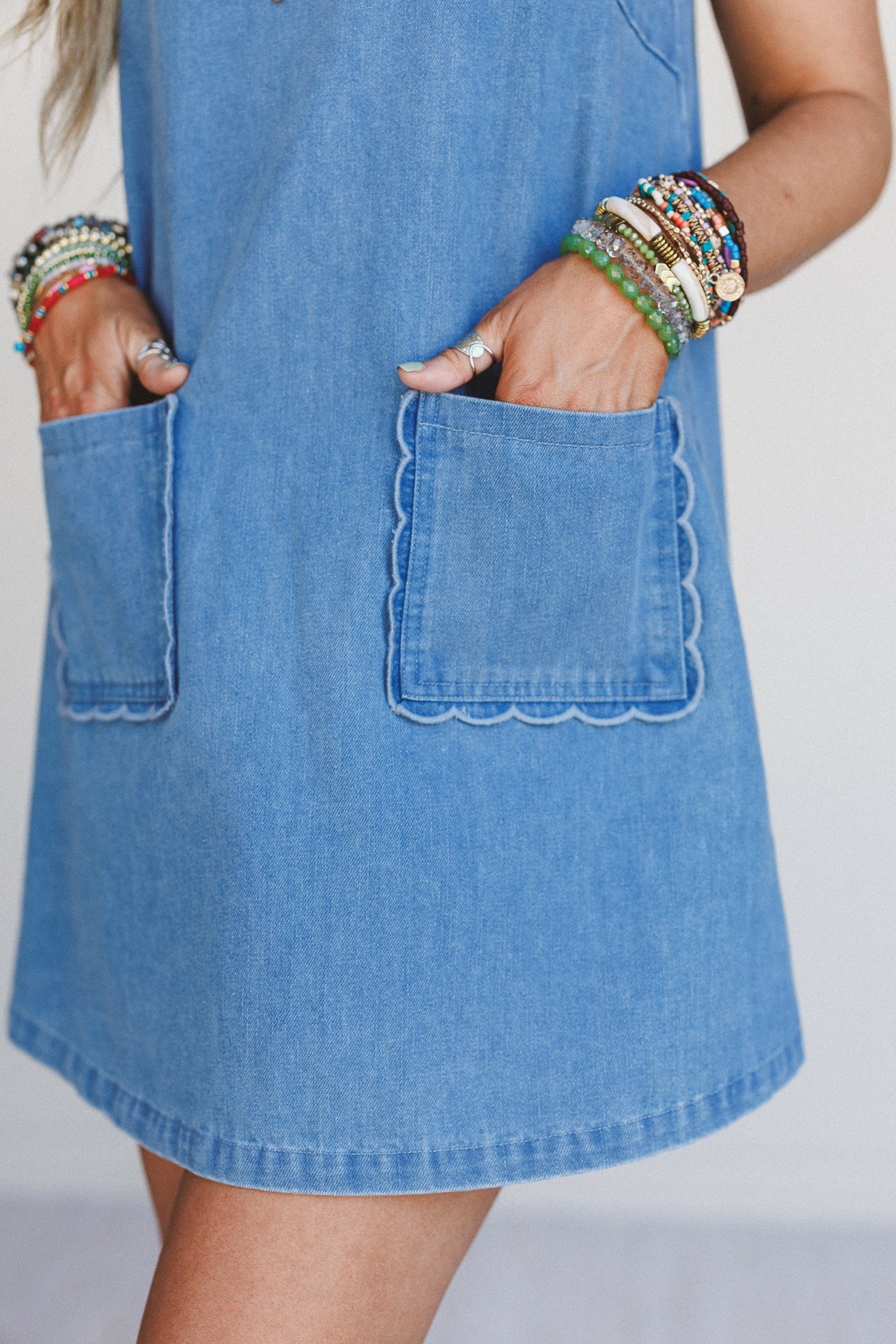 Chill State Pocket Denim Dress - Denim