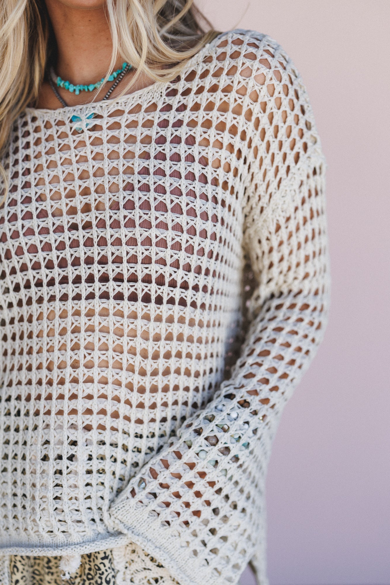 Oceania Crochet Top - Natural