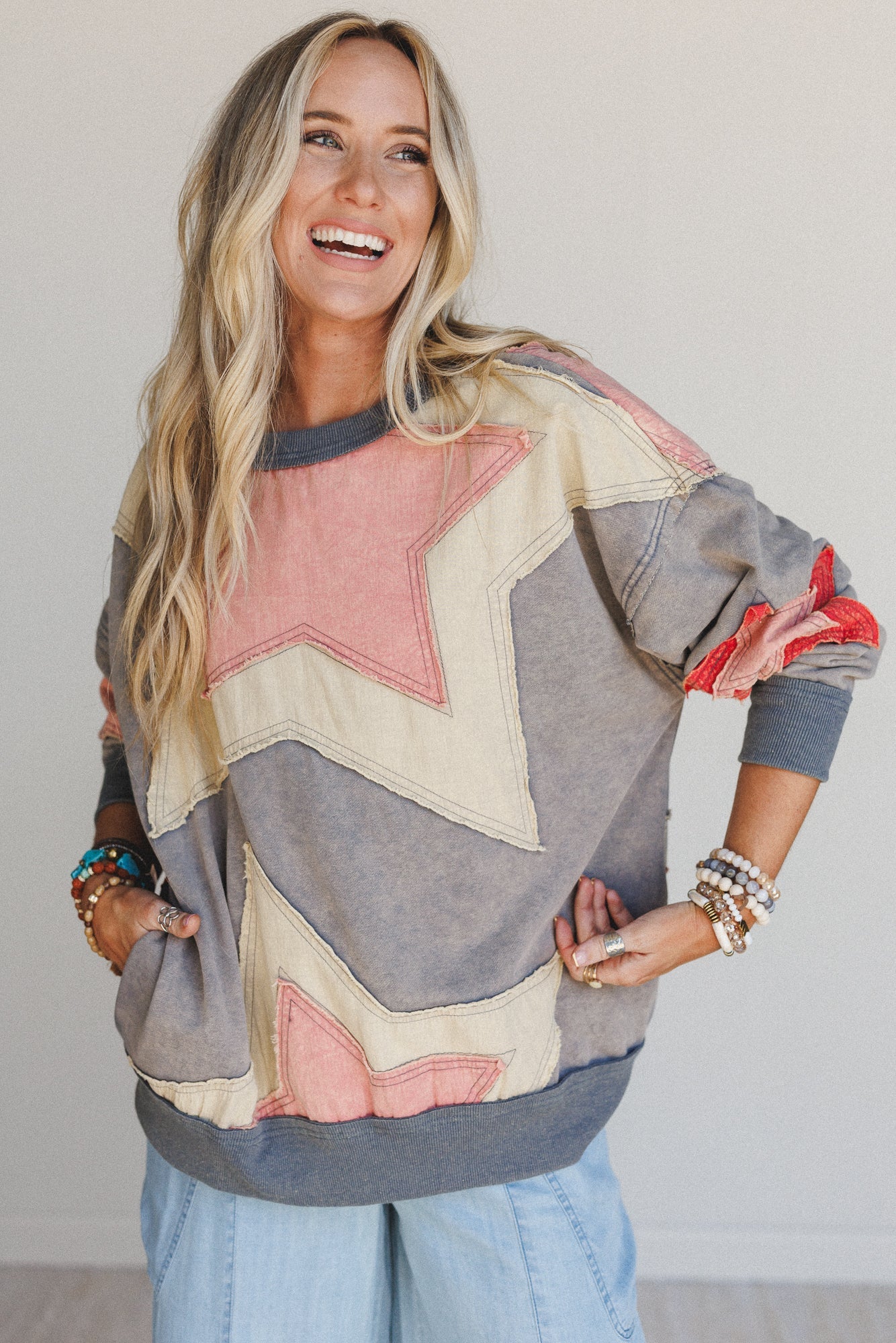 Pop Star Patchwork Top - Blue