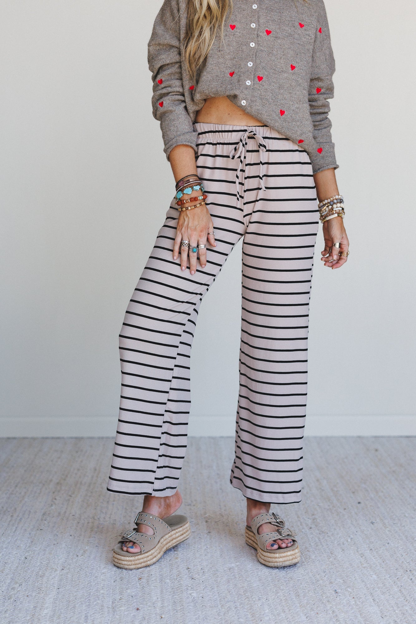 Parallel Play Stripe Pants - Mocha