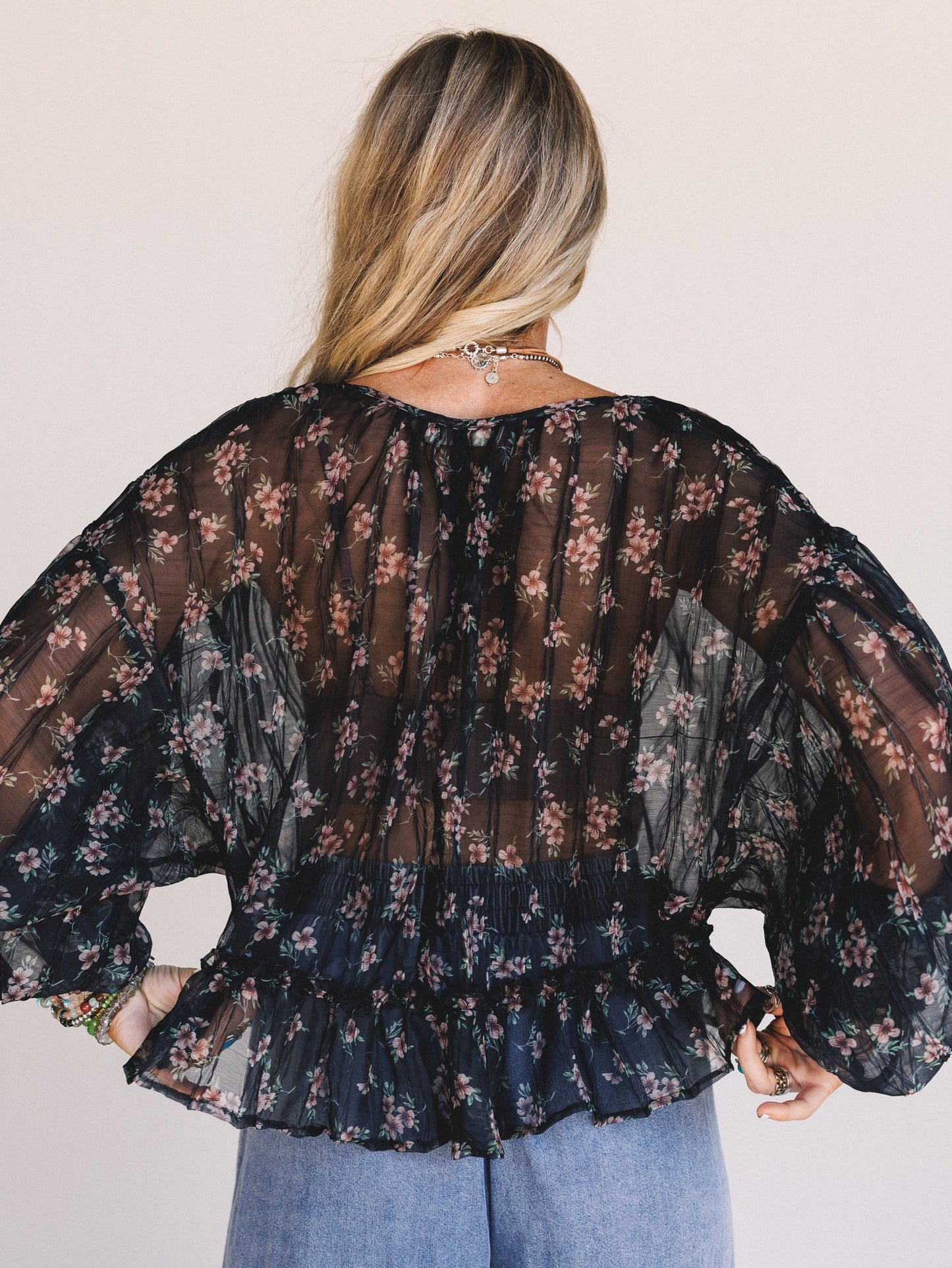 Petal Path Top - Black