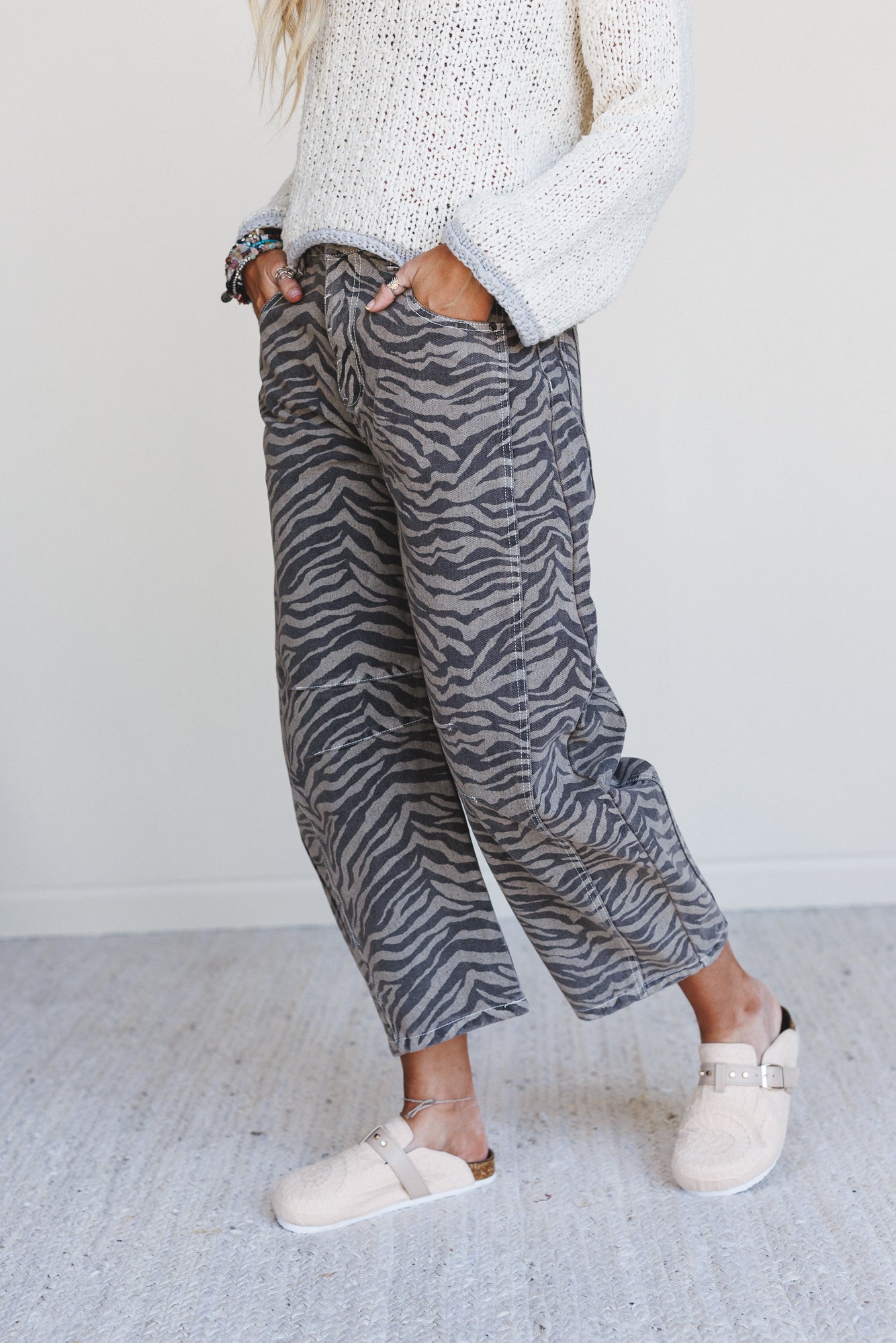 Saddle Sky Animal Print Pants - Mocha