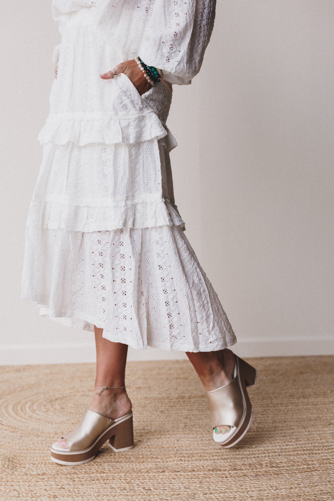 Boho Dreaming Top and Skirt Set - Cream