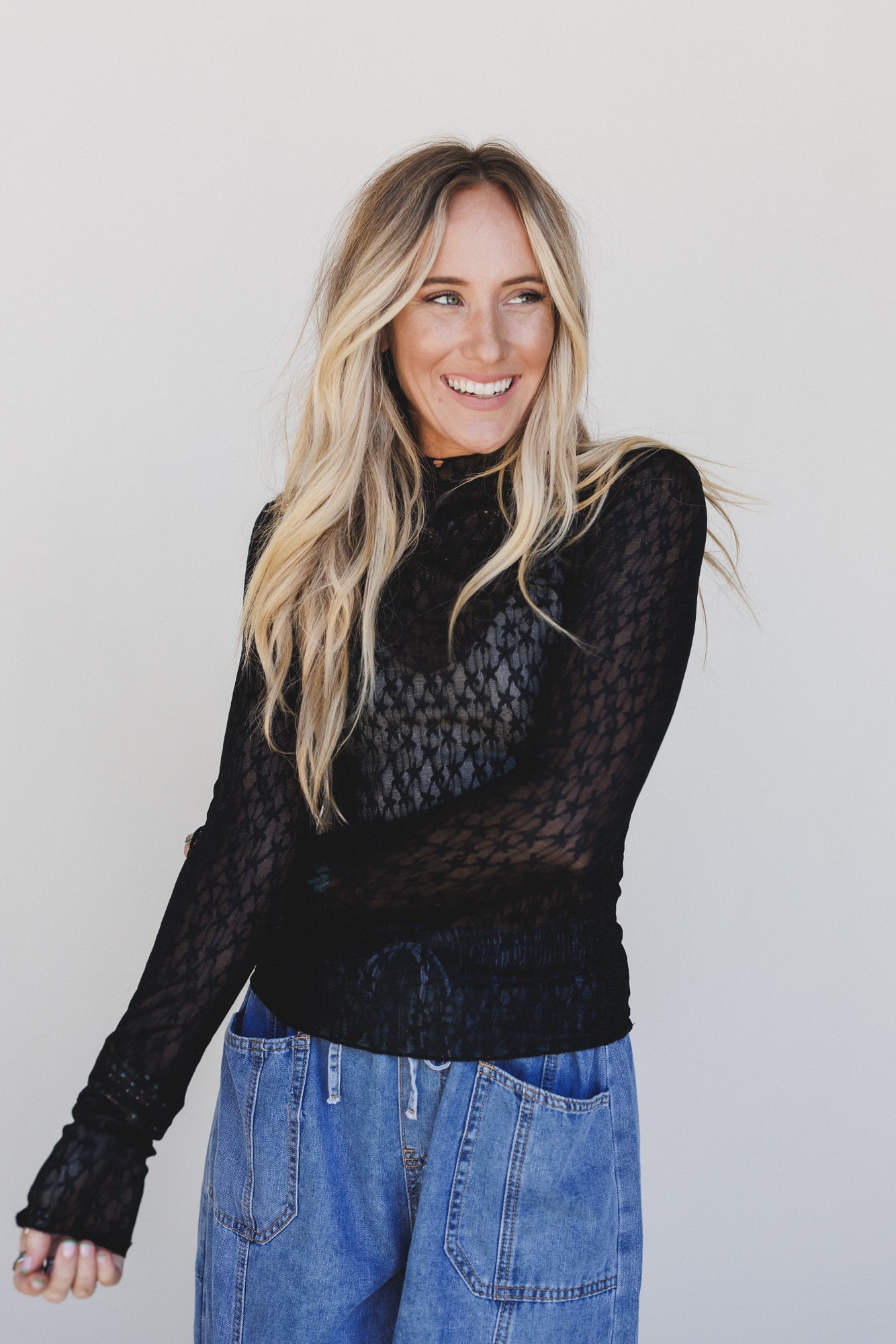 Just For Today Lace Top - Black