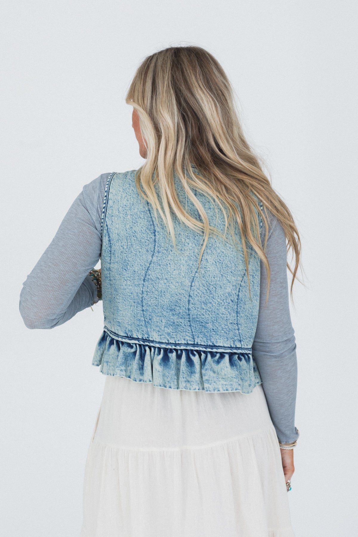 Feeling It Denim Vest - Denim