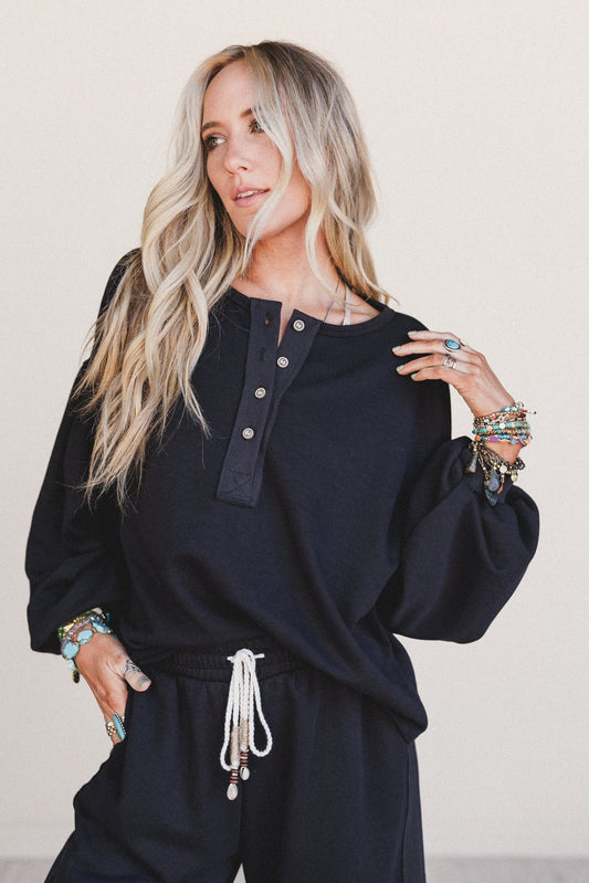 The Nest Laid Back Love Top - Black