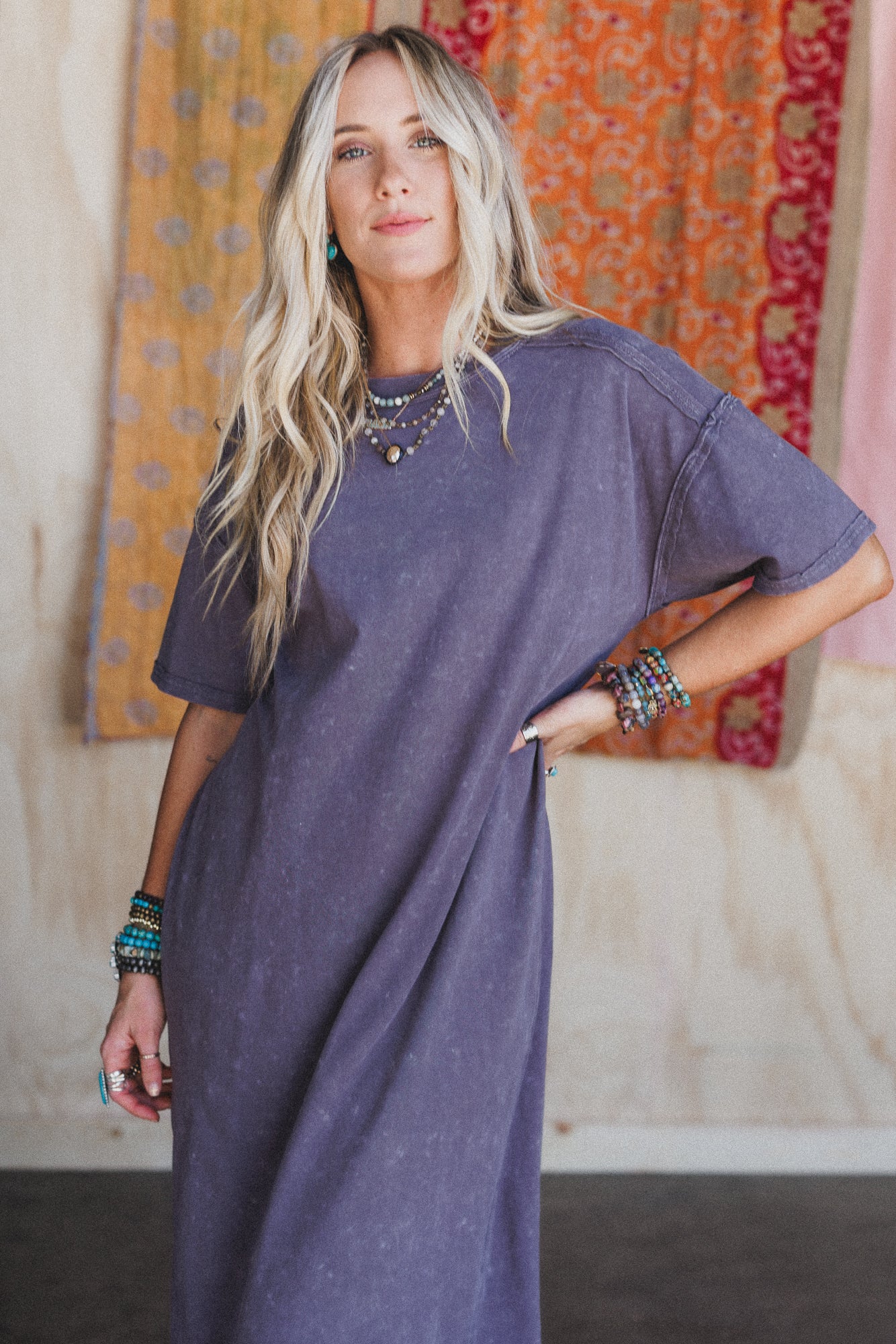 Earth Ease Tee Dress - Charcoal