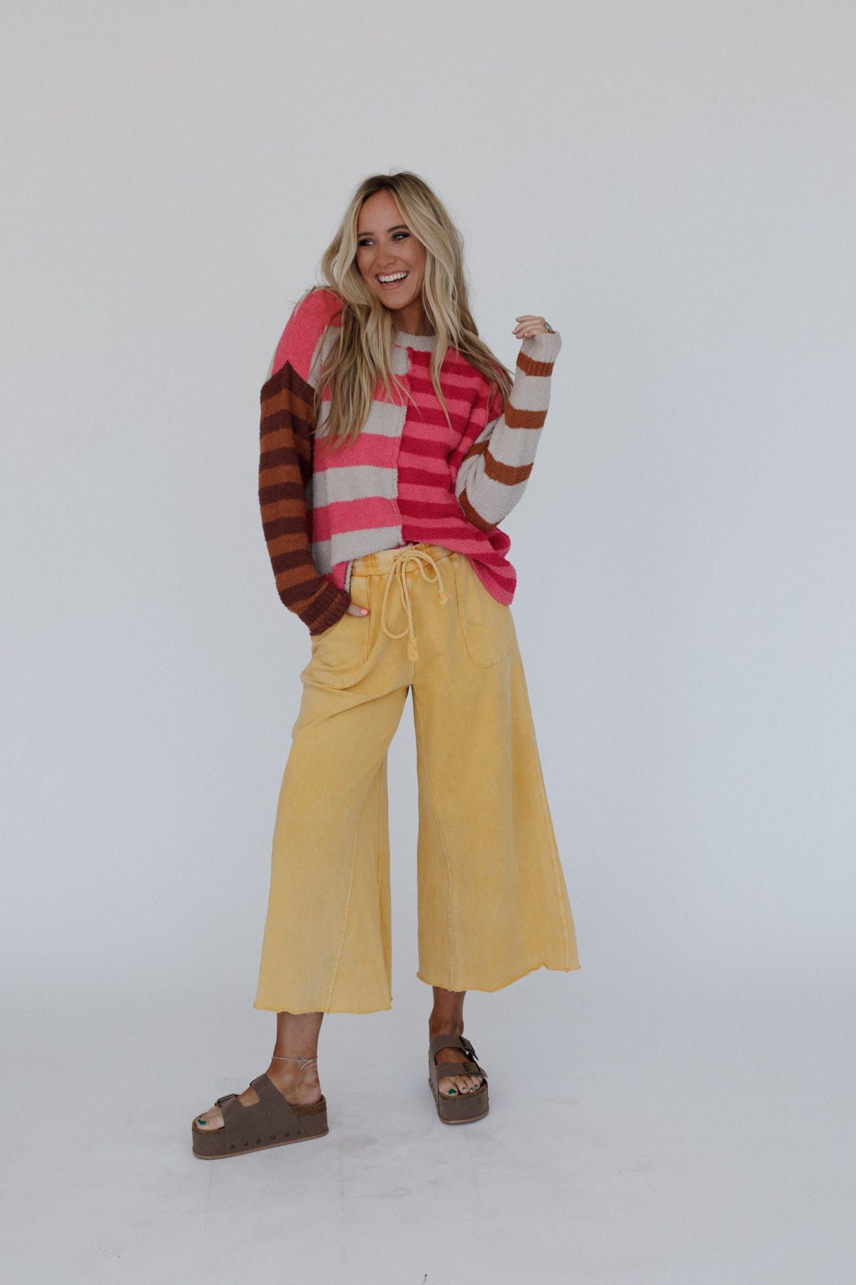 Dulcie Striped Sweater - Pink
