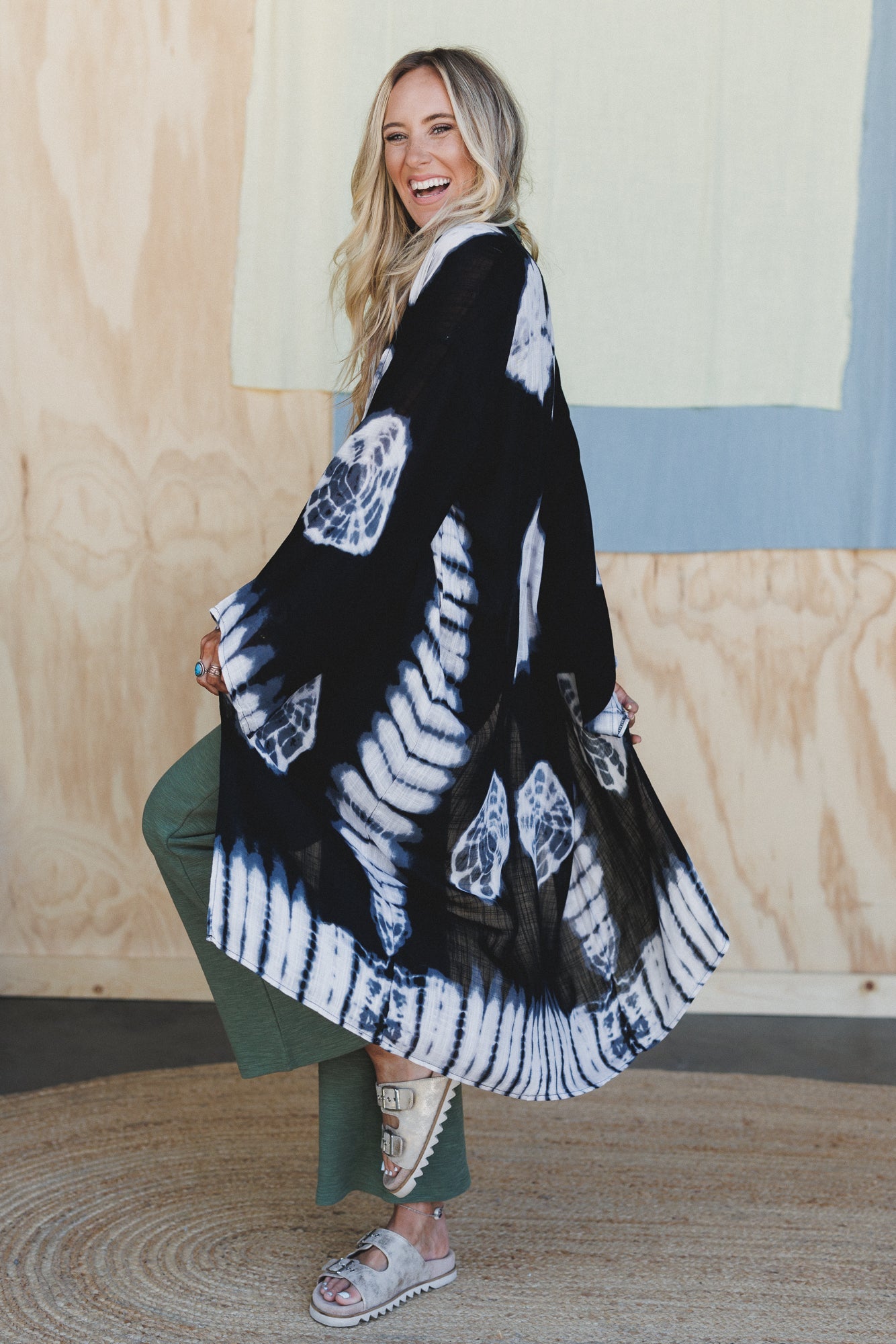 Spellbound Tie Dye Kimono - Black