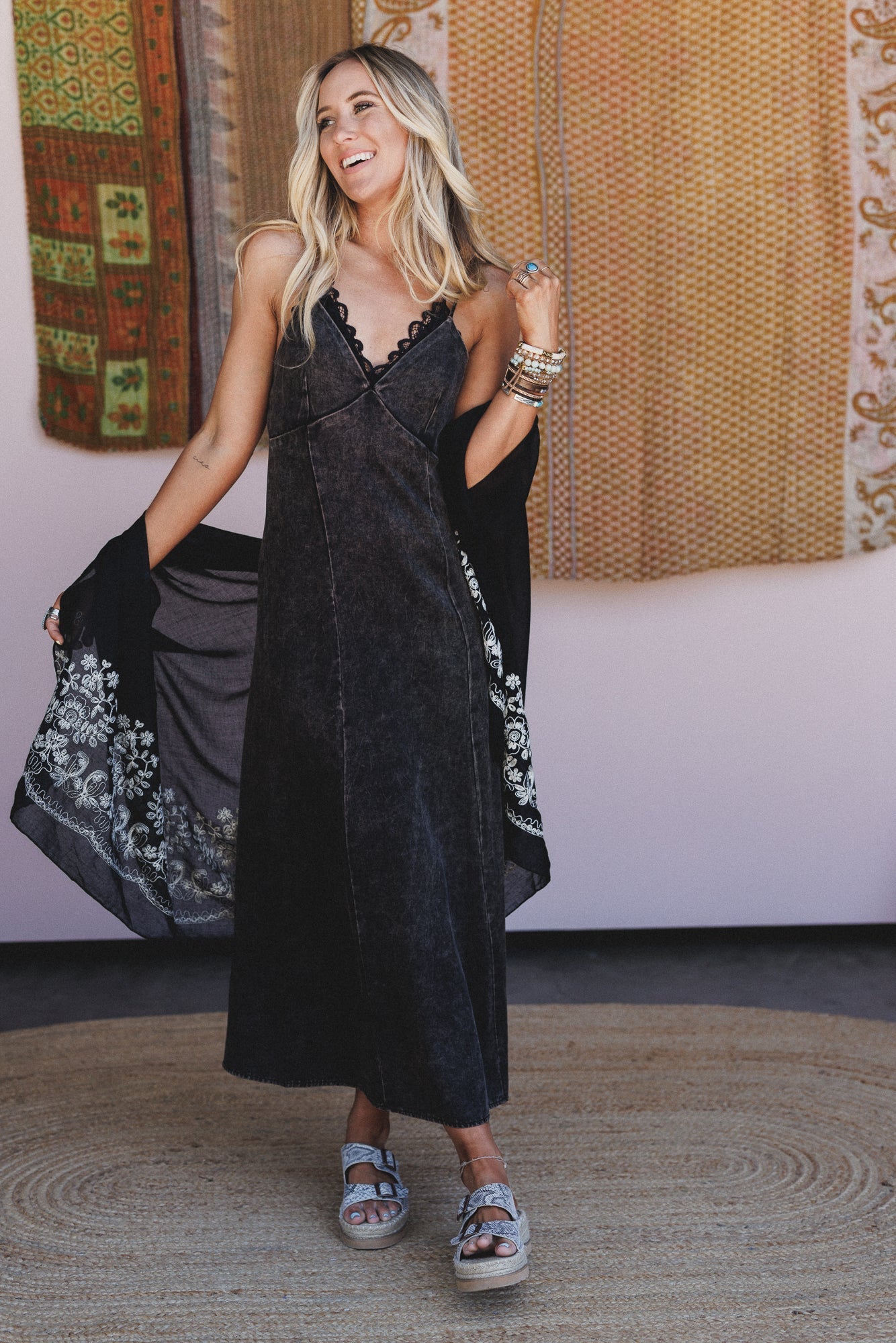 Wild Bay Maxi Dress - Ash Black