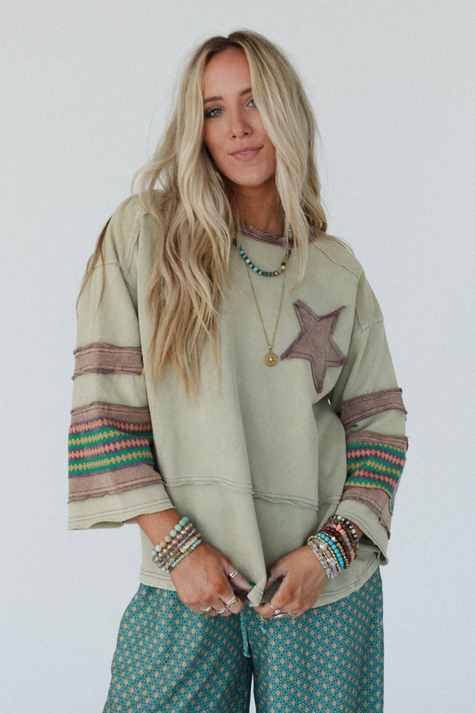 Starbeam Pullover Top - Sage