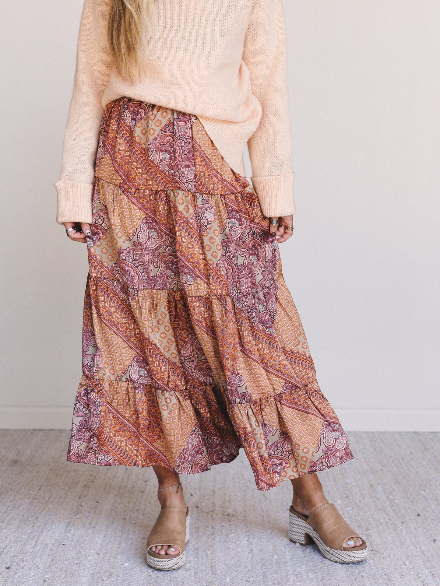 Soft Print 2 Piece Bundle - Peach